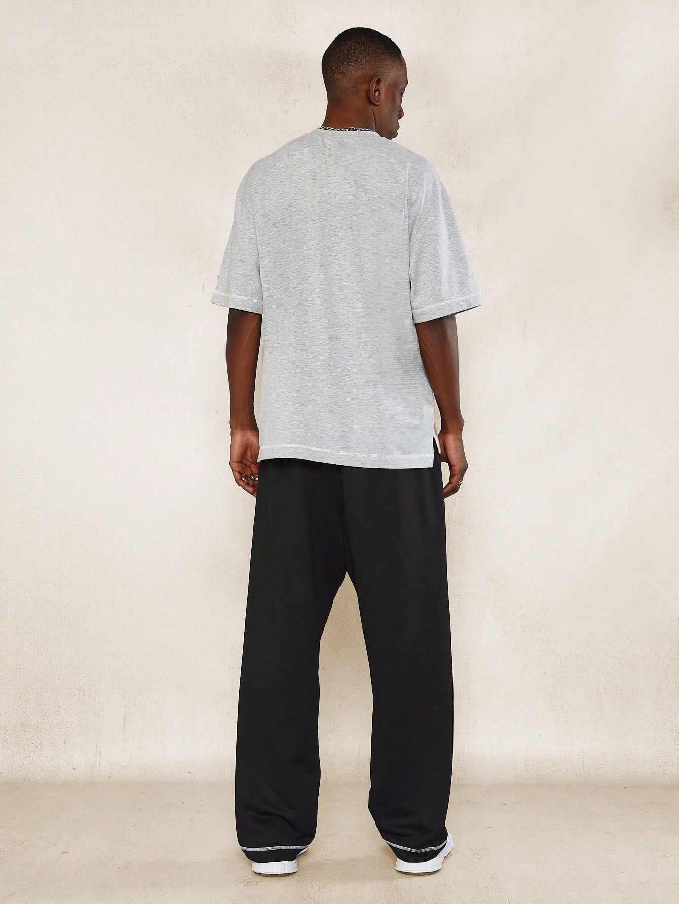 Regular Fit Tee And Drop Crotch Jogger With Embroidery