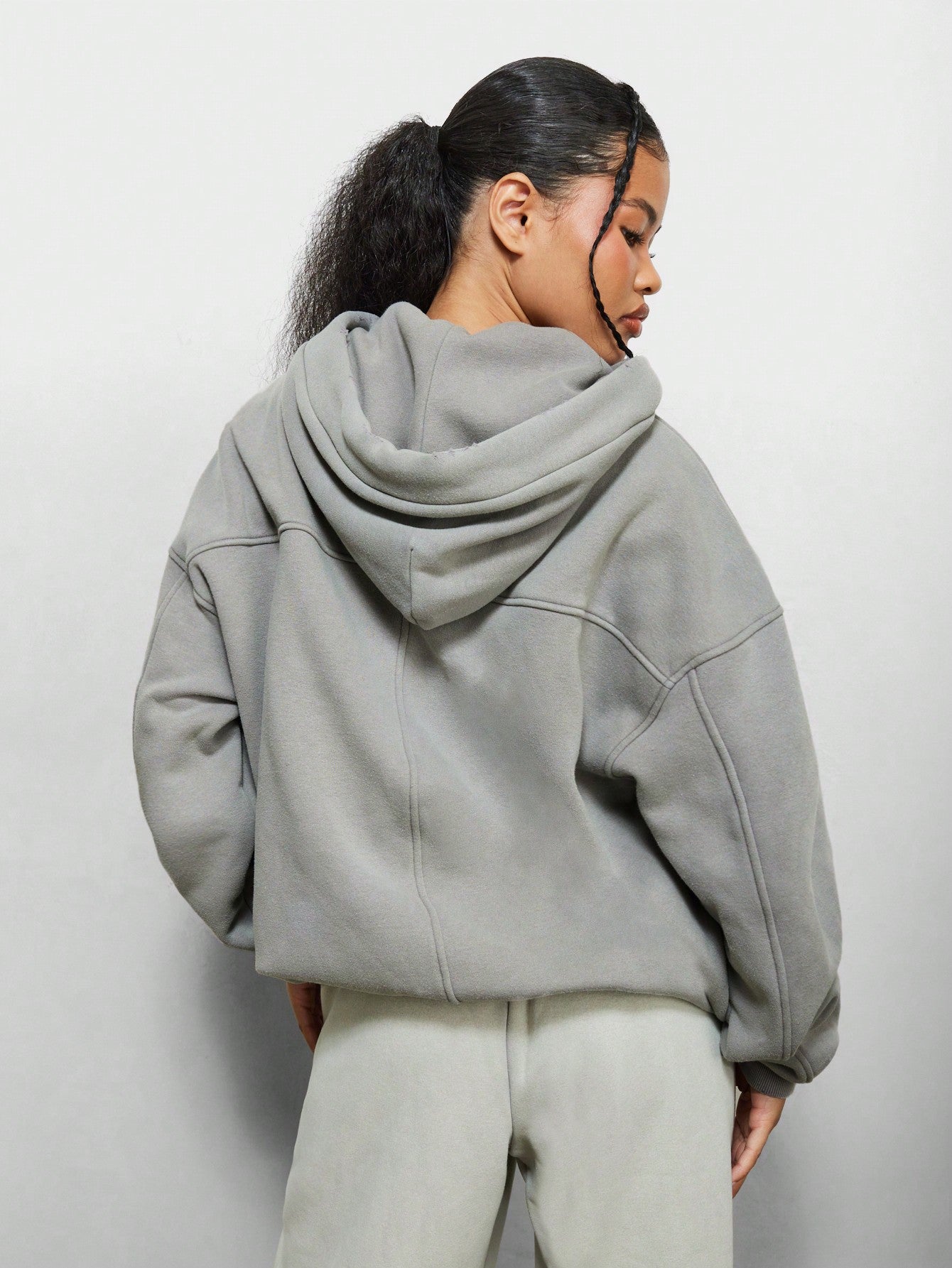 SUMWON WOMEN Washed Oversized Side Pocket Hoodie With Branded Drawcords