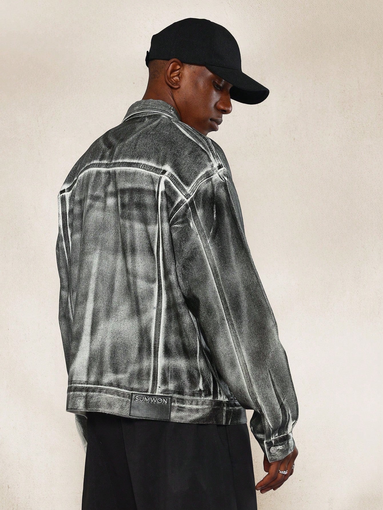 Silver Foil Denim Trucker Jacket