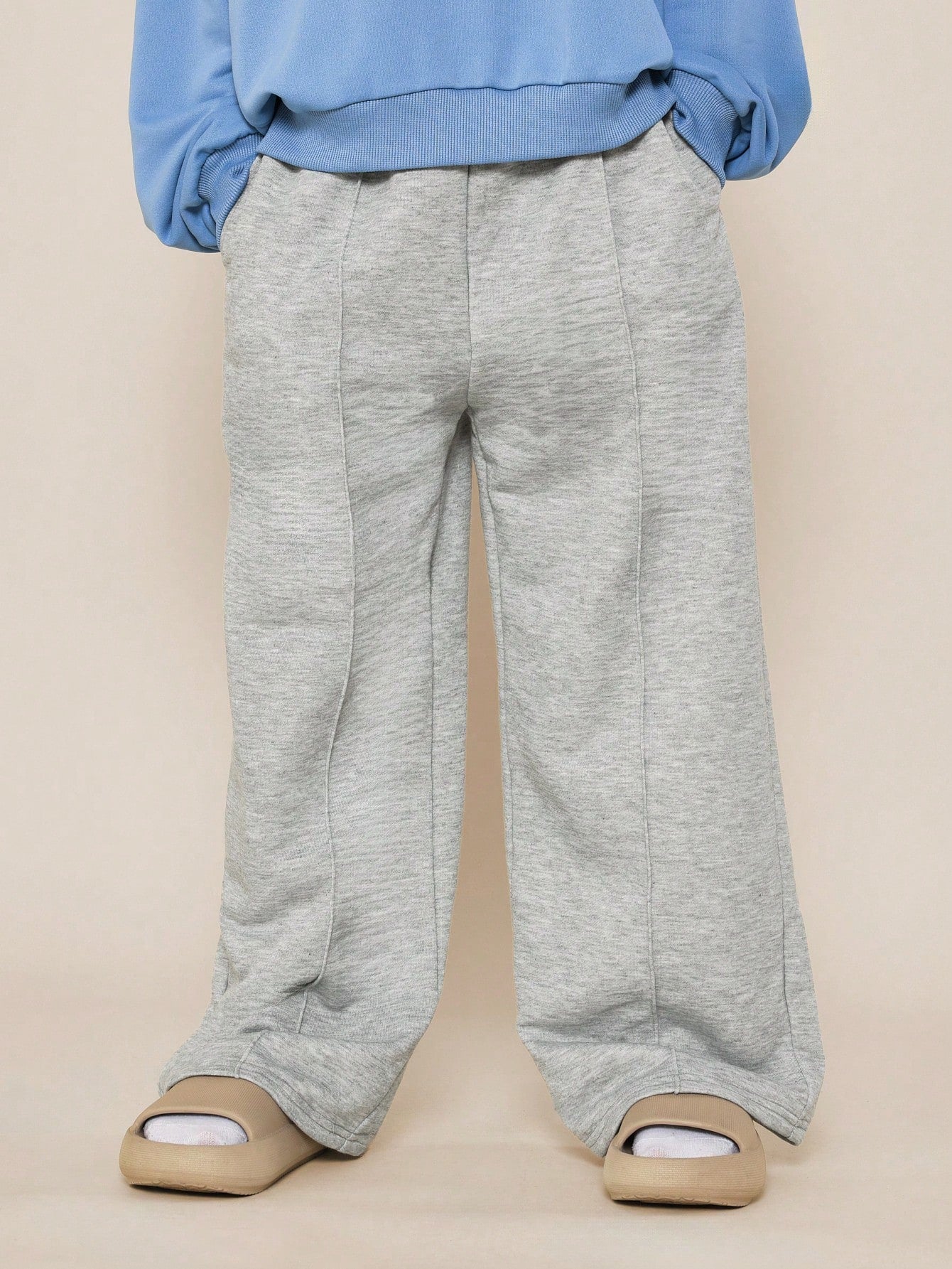 Tween Girls Crew Neck Sweatshirt  And Marl Jogger 2 Piece Set