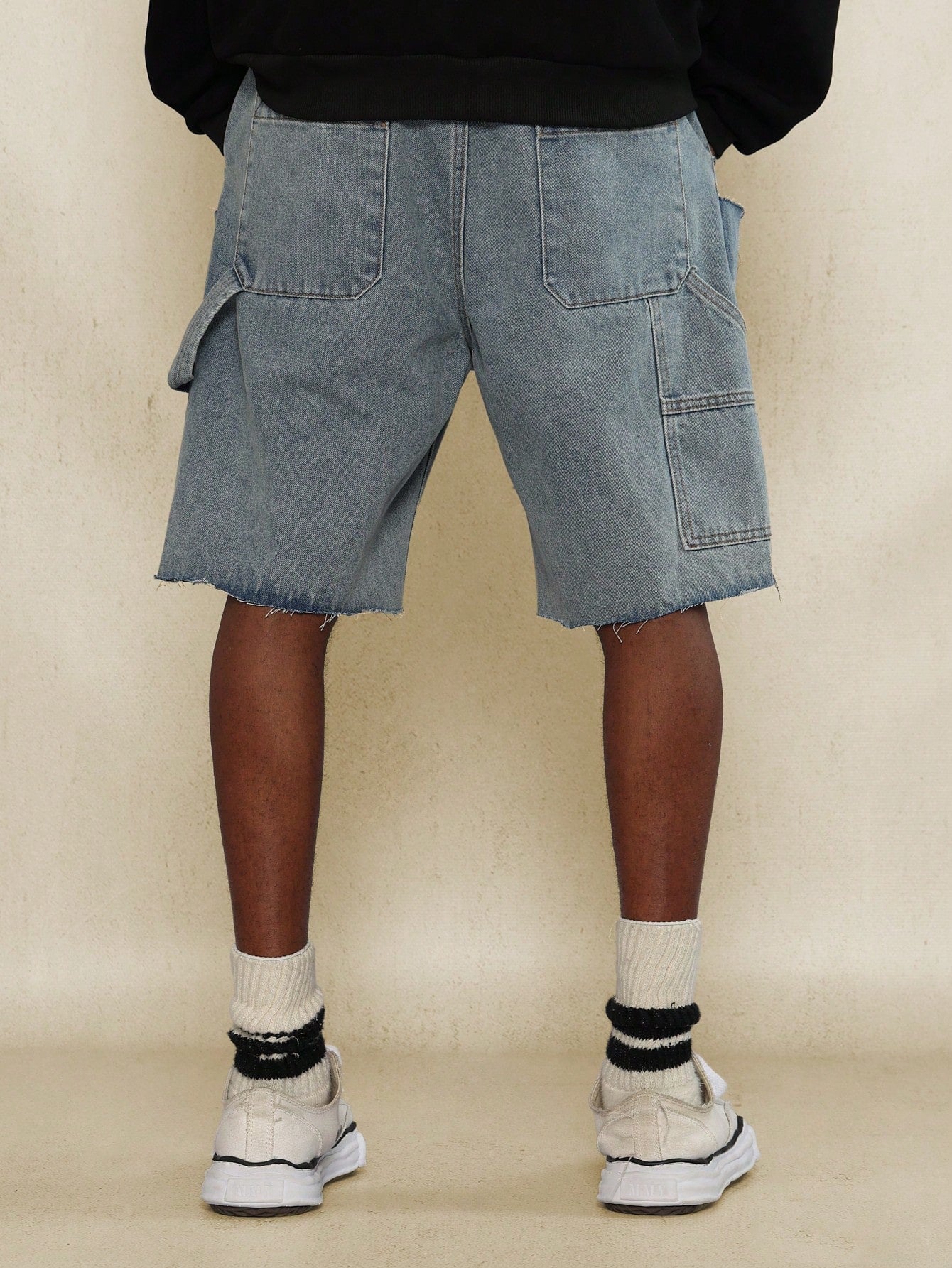 Raw Edge Washed Denim Short