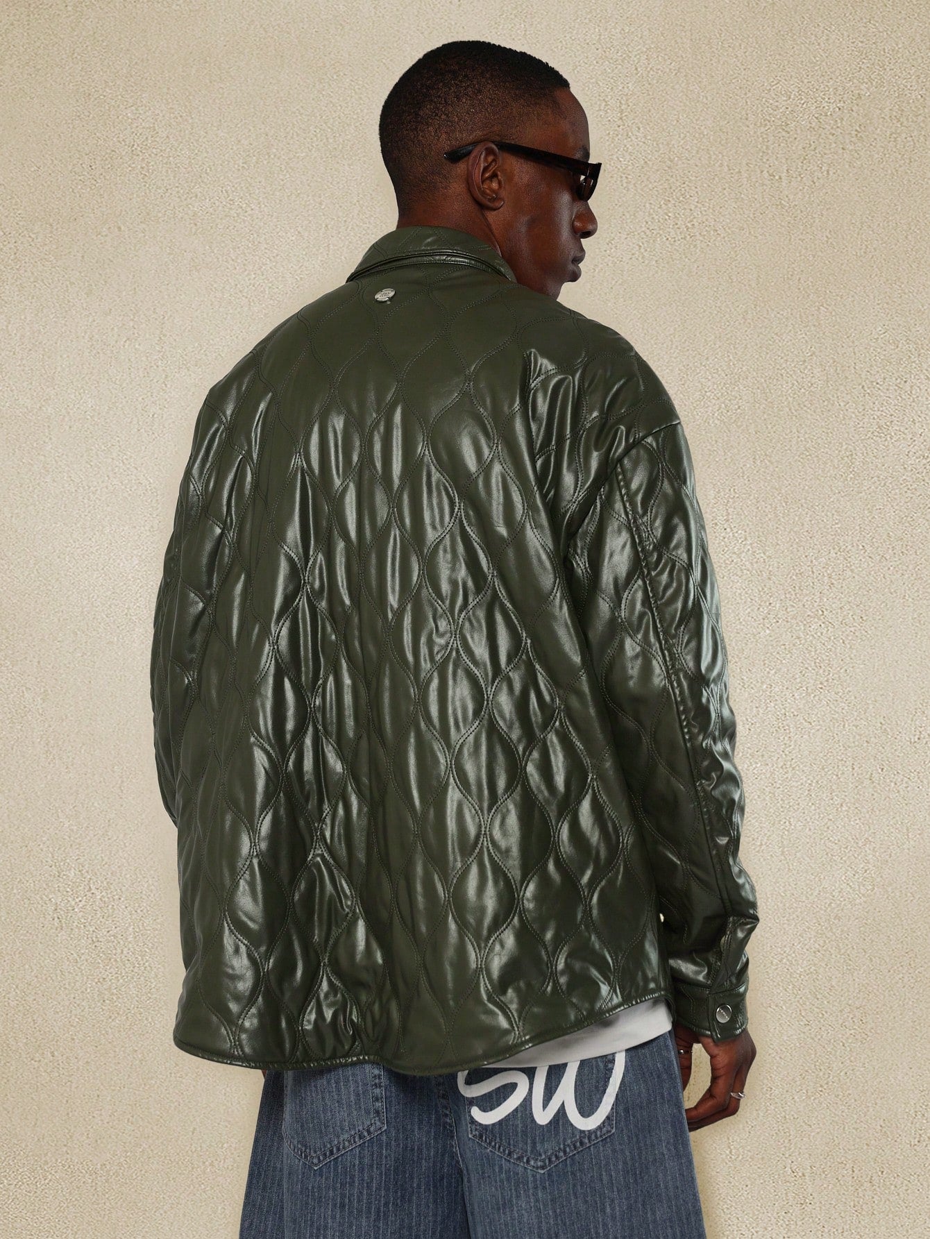 Oversized PU Quilted Shacket