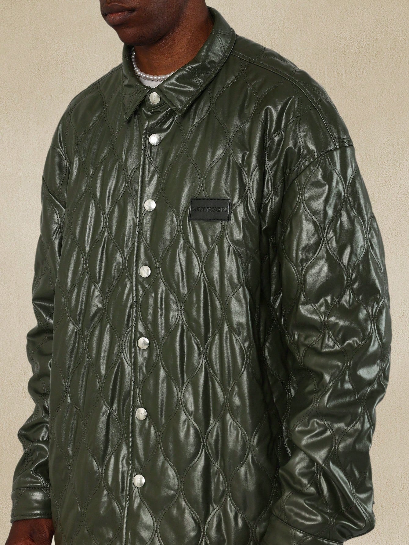 Oversized PU Quilted Shacket