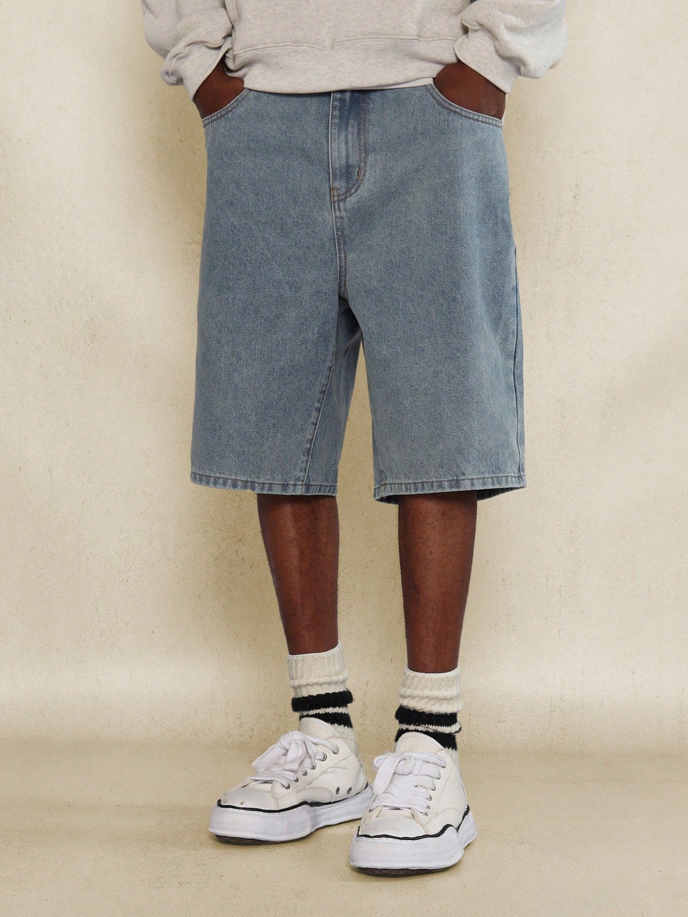 Washed Denim Jort