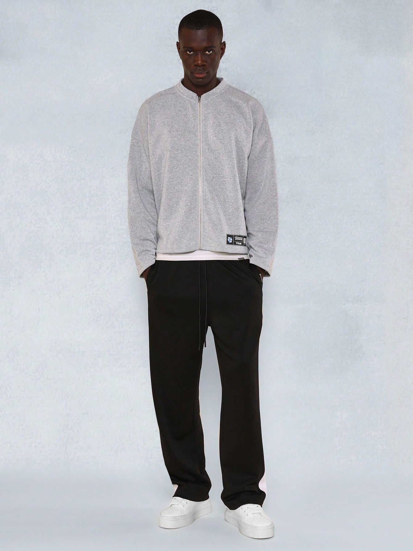 Drop Crotch Essential Sweatpants With Contrast Colour Side Panel