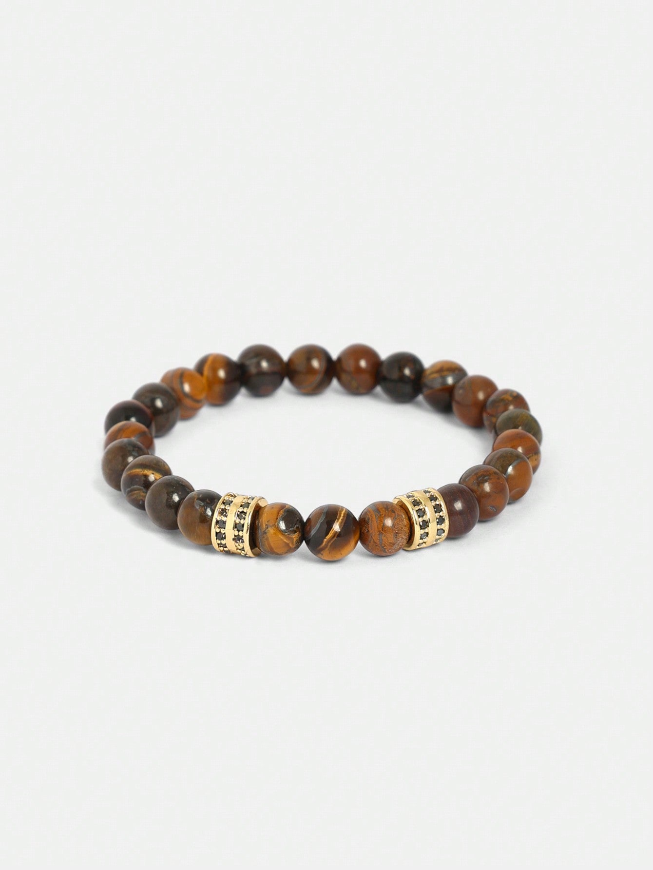 Gold-Tone Plated Black Beaded Bracelet