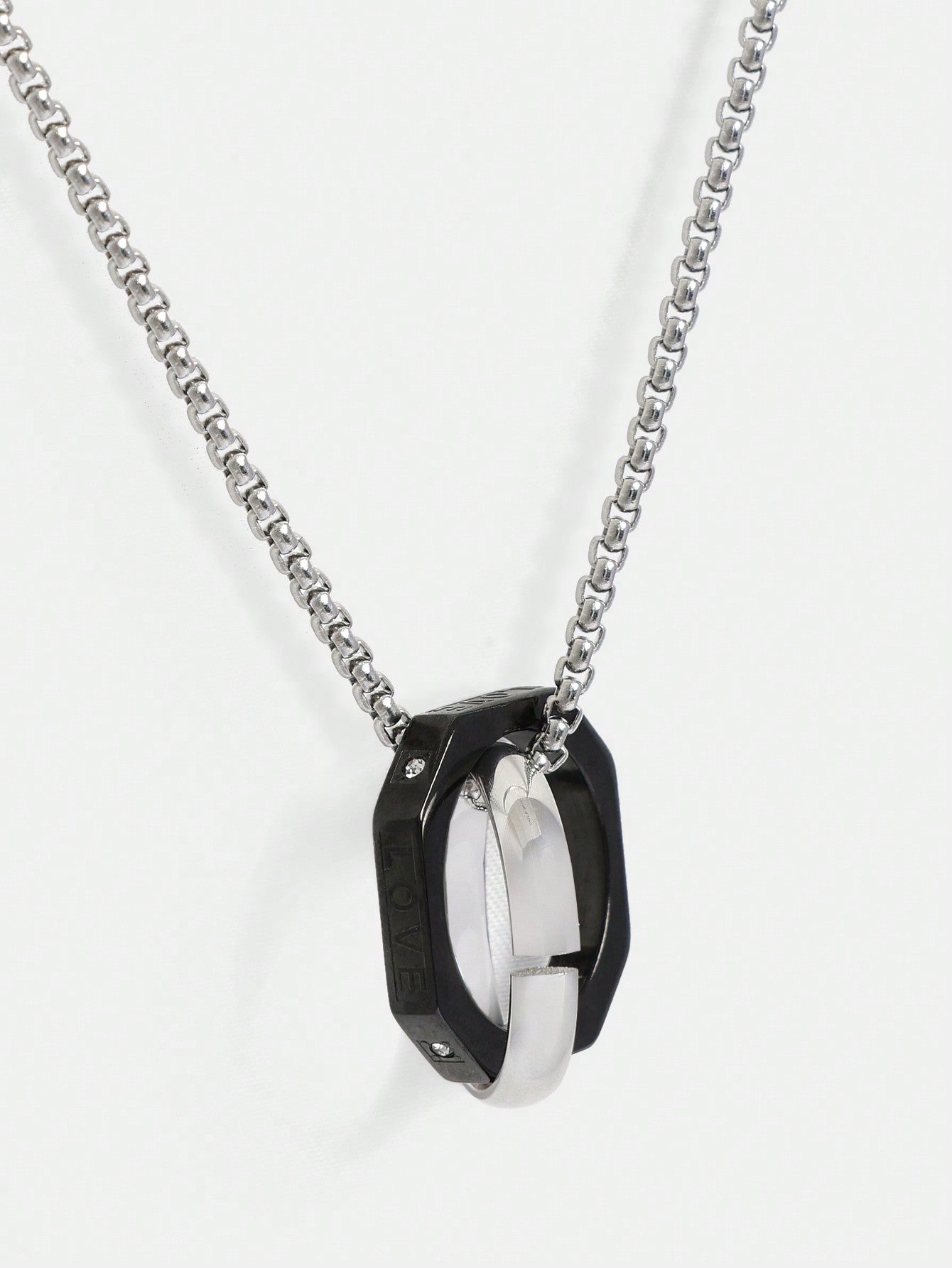 2pcs Square Double-Loop Necklaces For Men