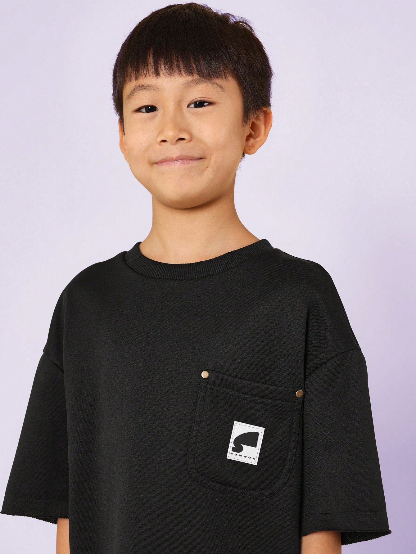 Tween Boys Oversized Fit Tee With Pocket And Graphic Print College Ready