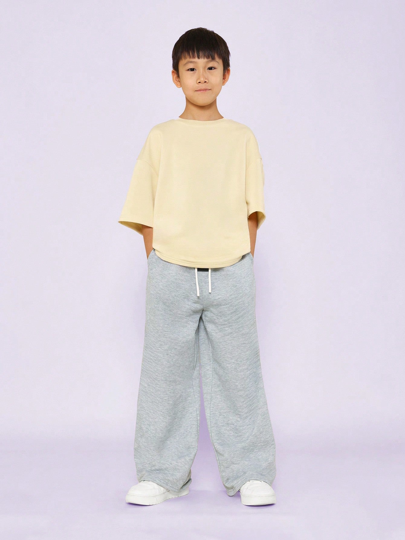 Tween Boys Oversized Fit Tee With Number Graphic Print And Wide Leg Jogger 2 Piece Set