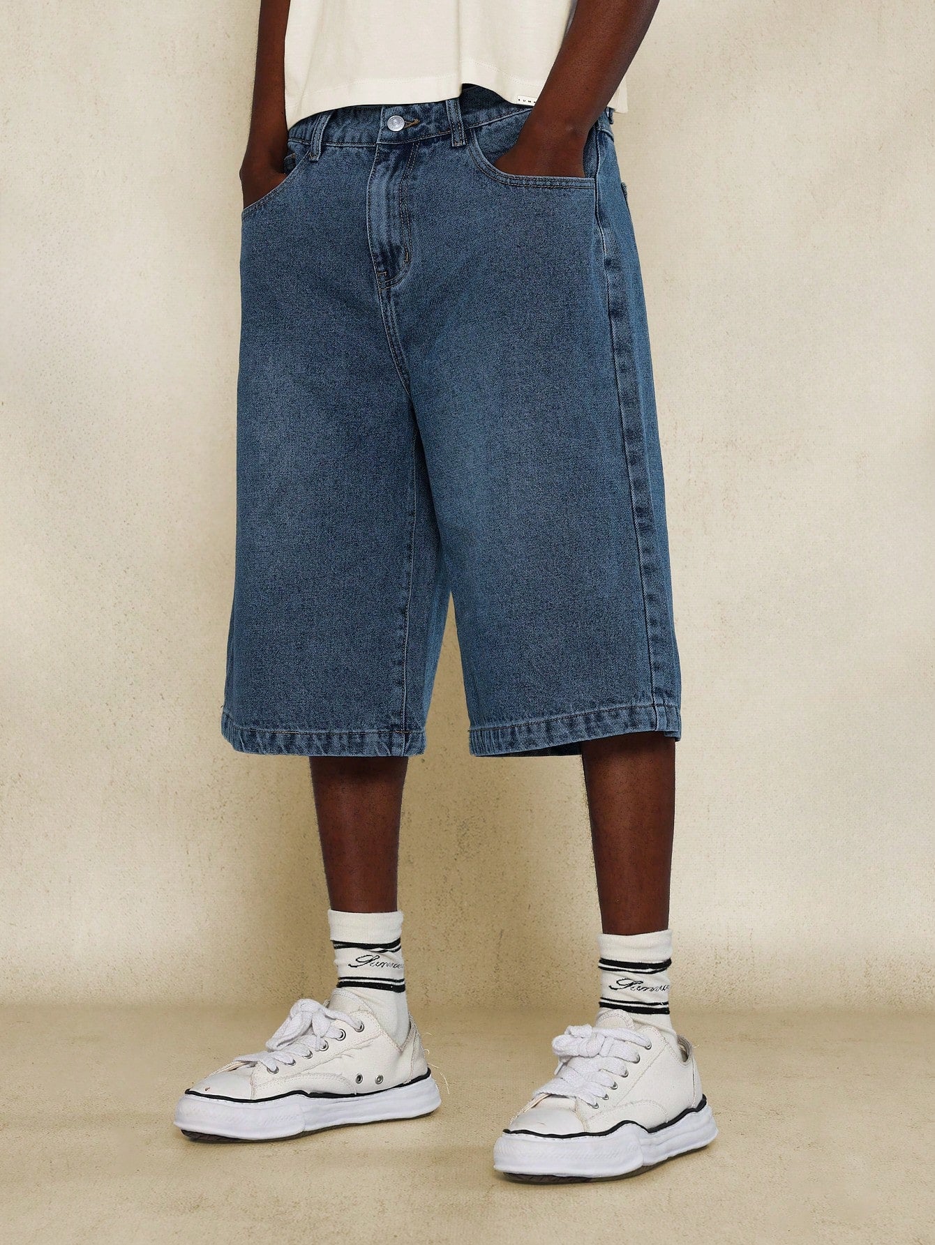 Washed Denim Jort