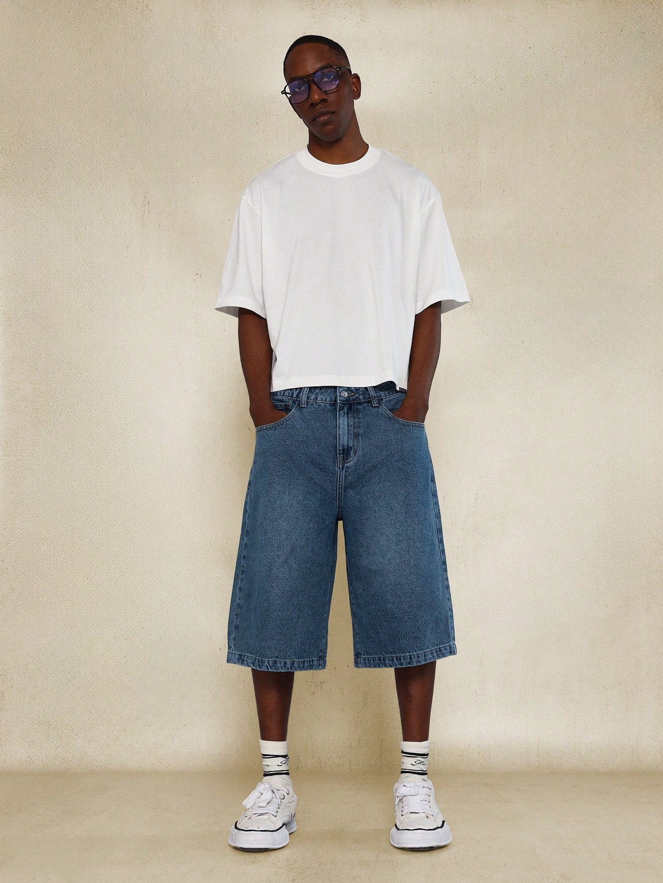 Washed Denim Jort