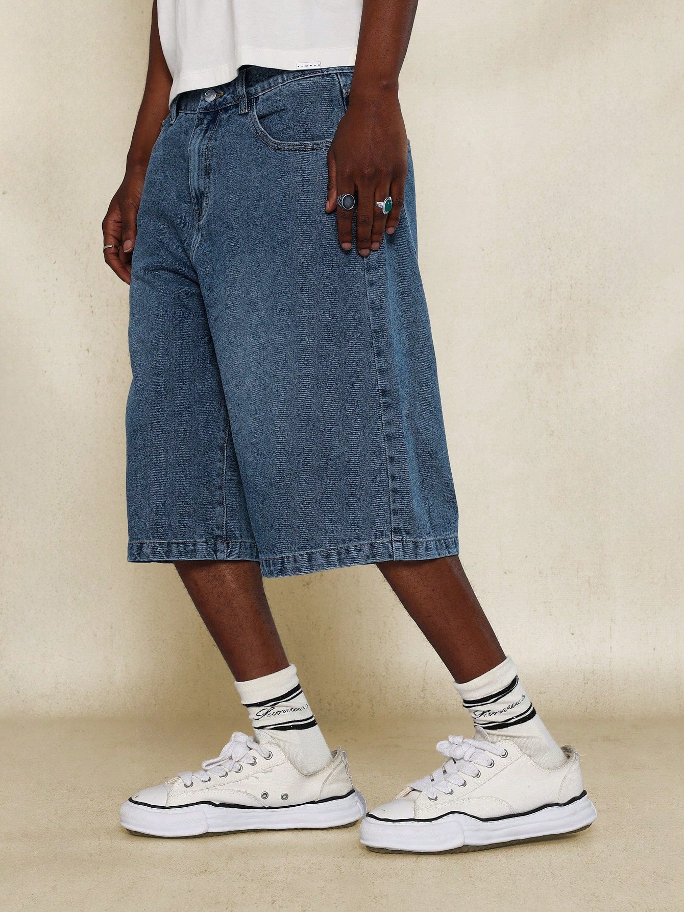 Washed Denim Jort