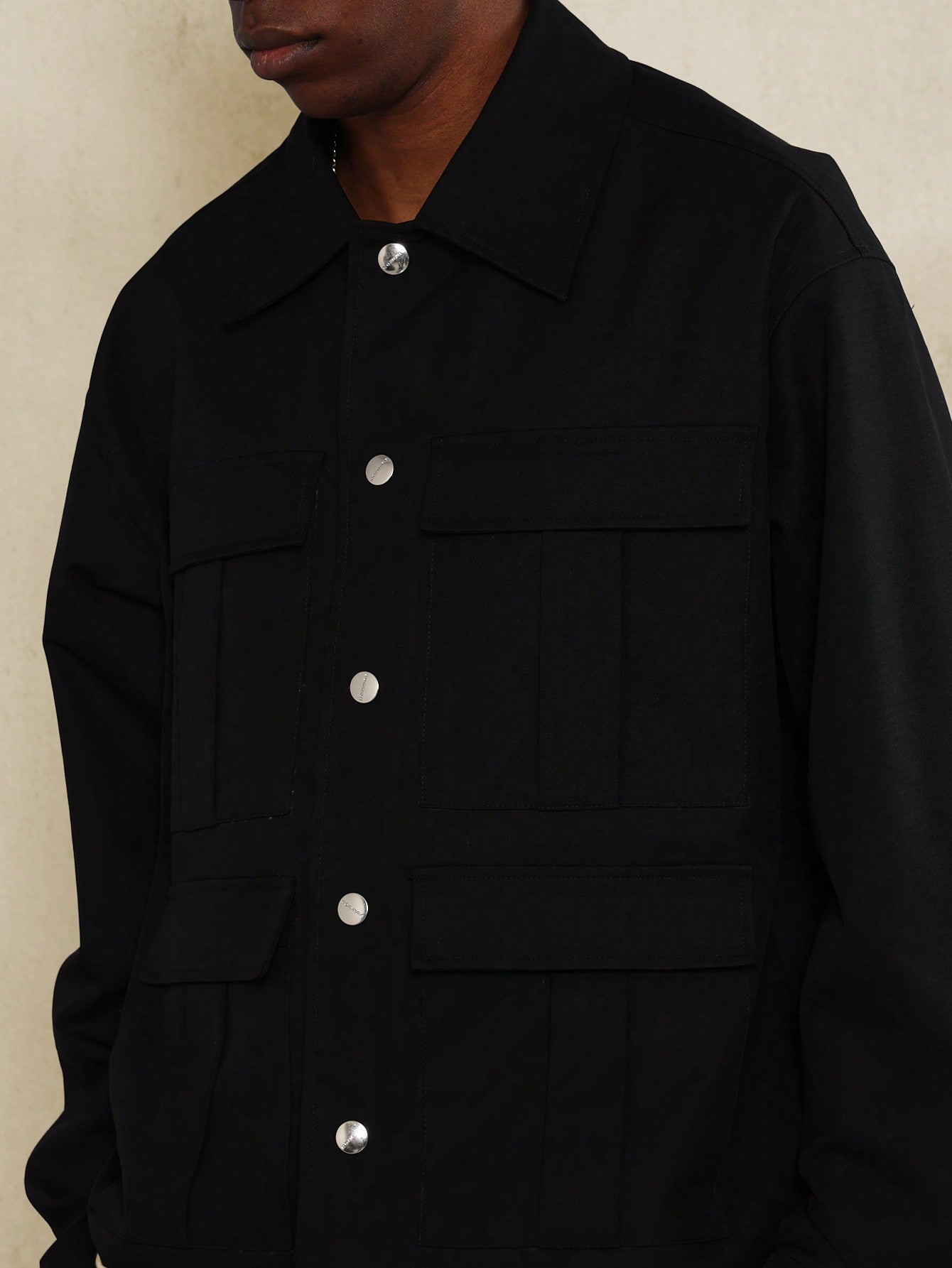 Boxy Fit Gabardine Utility Jacket