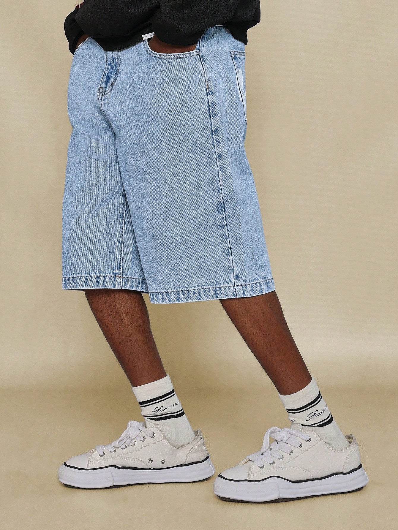 Washed Denim Jort