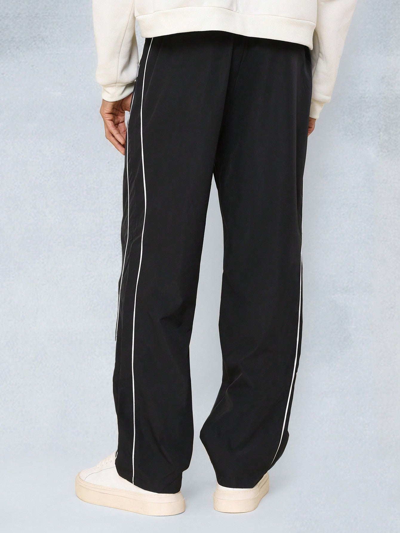 Straight Fit Pull On Pant With Piping Detail