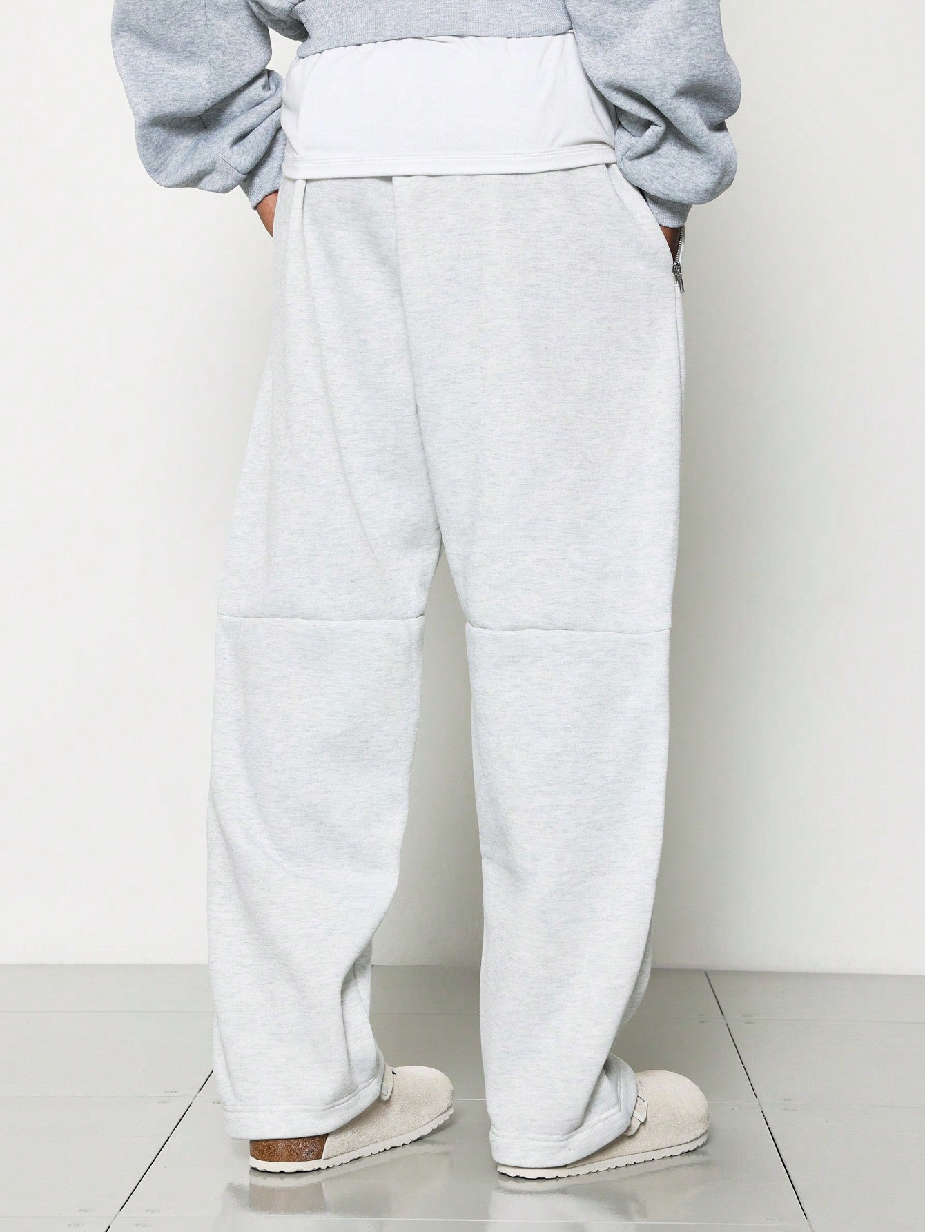 Drop Crotch Jogger With Metal Zipper Detail And Logo Drawcords