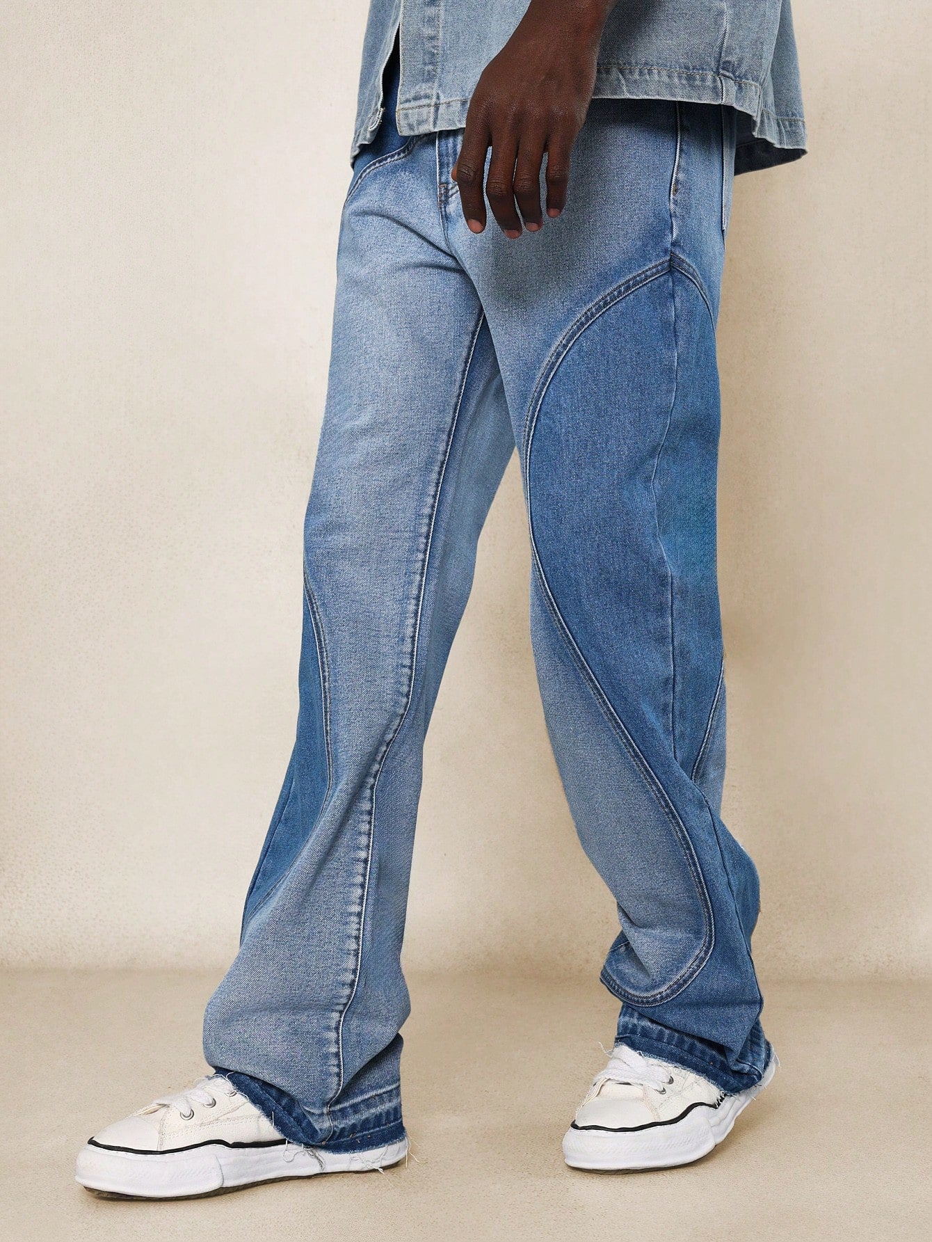 Flare Fit Two Tone Curve Panel Jean