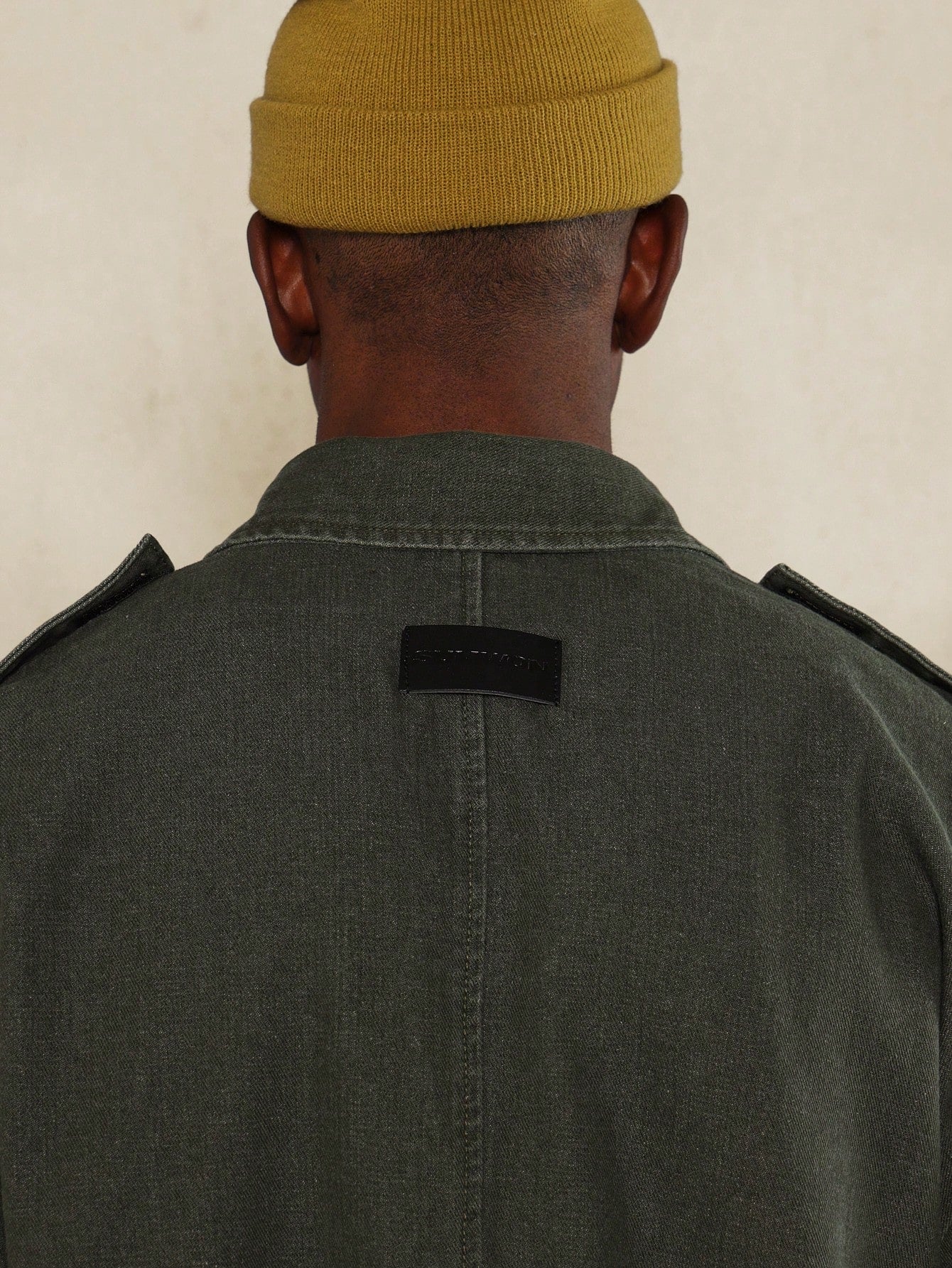 Boxy Longline Utility Denim Shirt With Shoulder Tab Detail