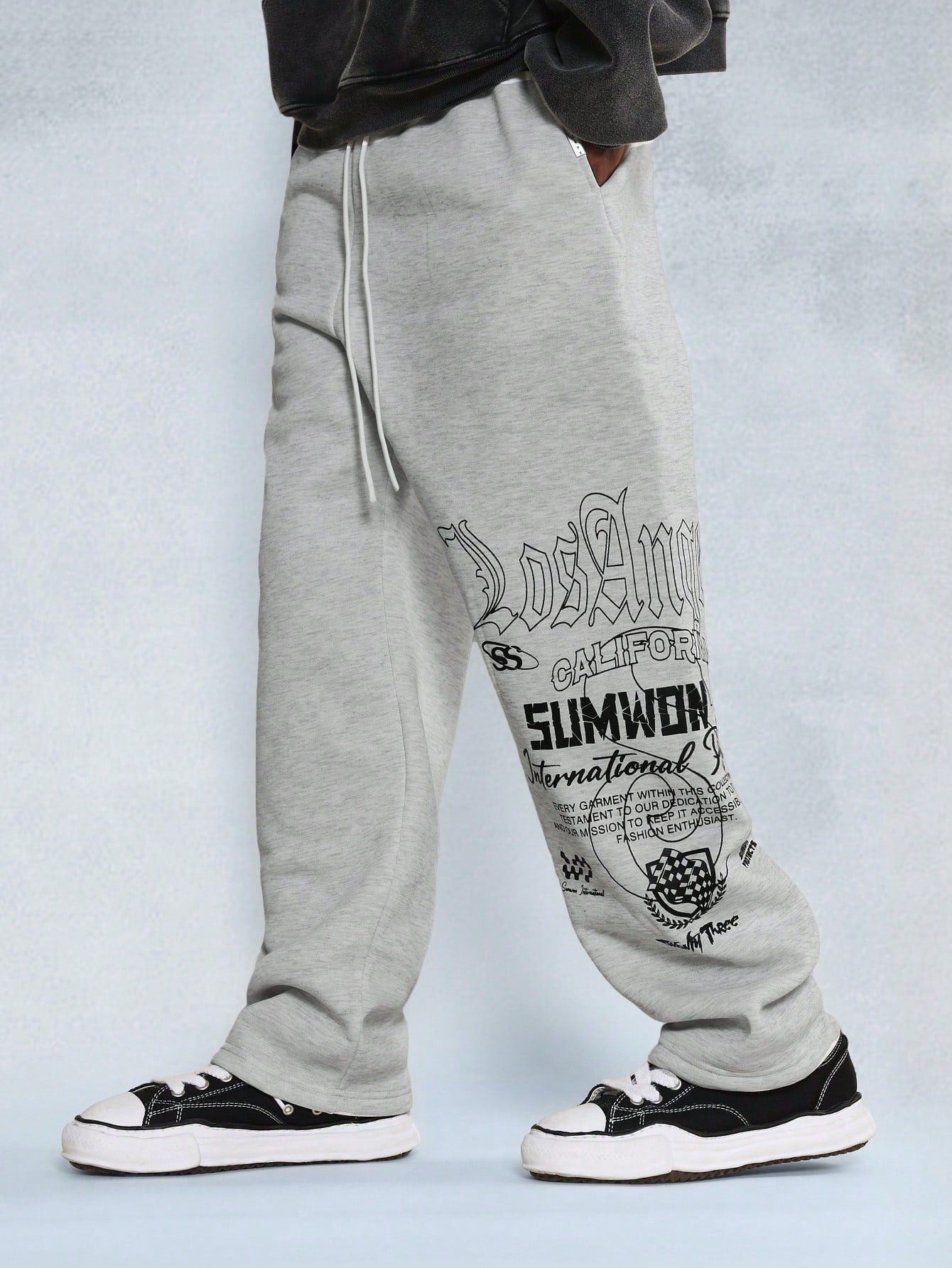 Loose Fit Drop Crotch Jogger With Los Angeles Graphic Print