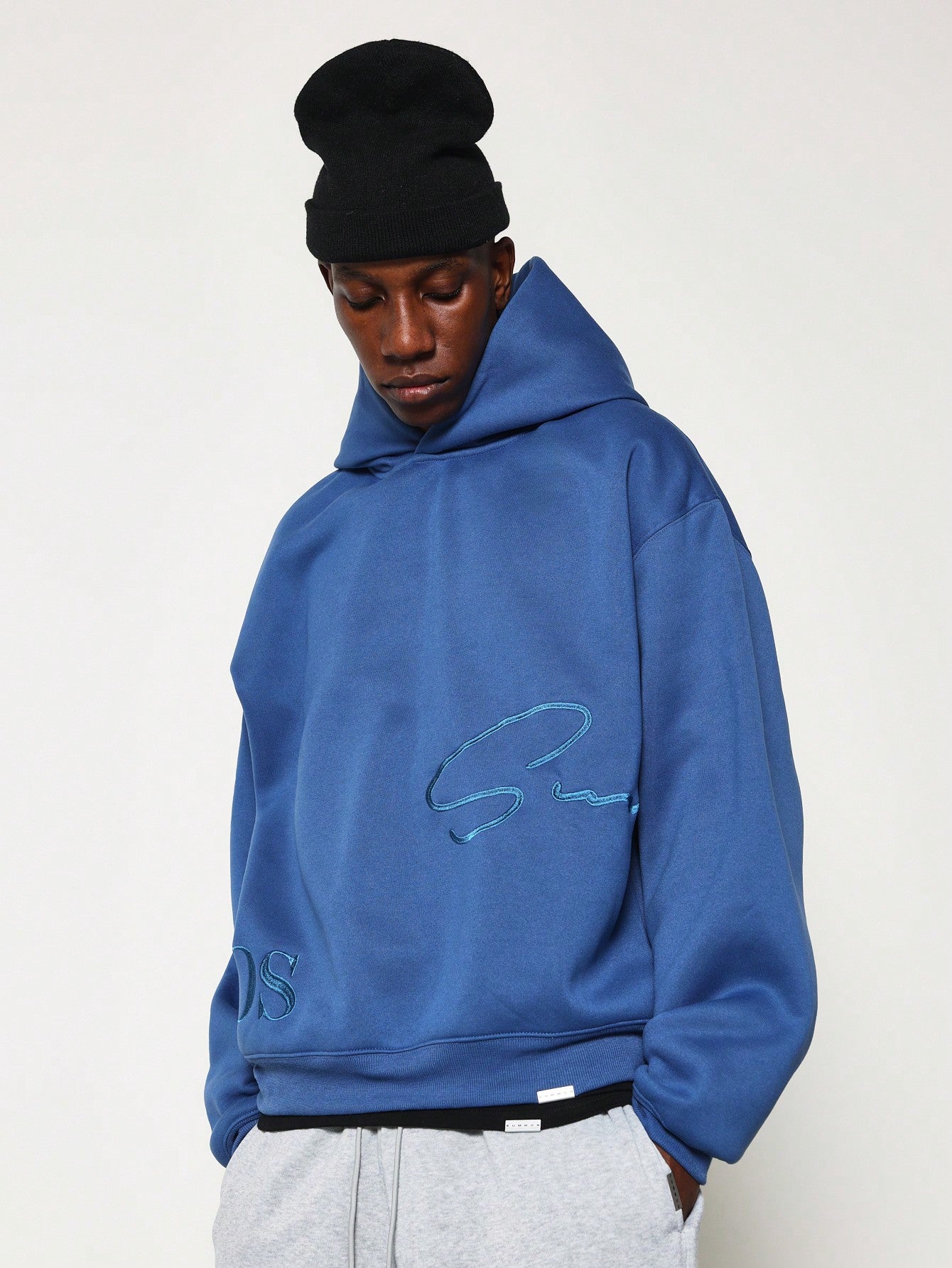 Regular Fit Overhead Hoodie With Signature Embroidery