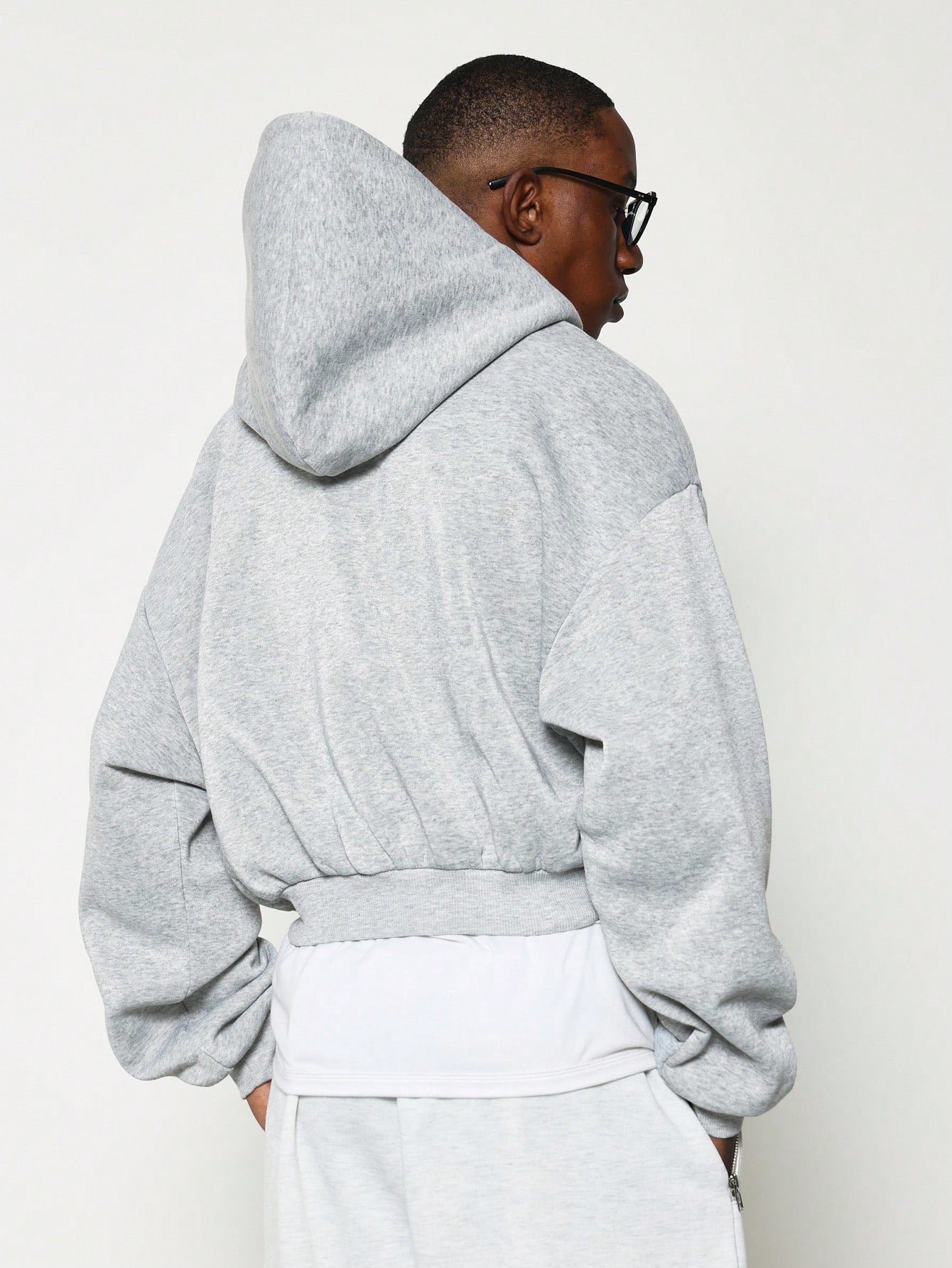 Crop Fit Essential Zip Through Hoodie