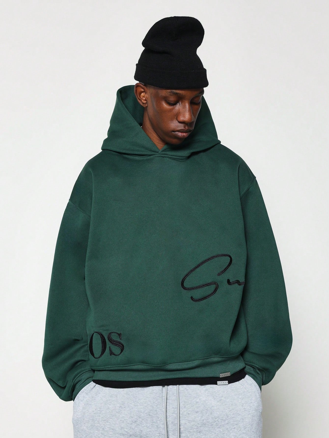 Regular Fit Overhead Hoodie With Signature Embroidery