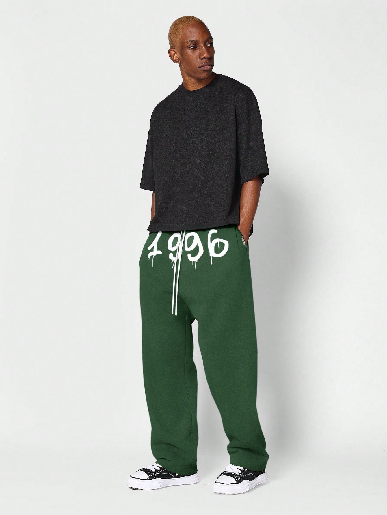 Loose Fit Baggy Drop Crotch Jogger With Front Graphic Print