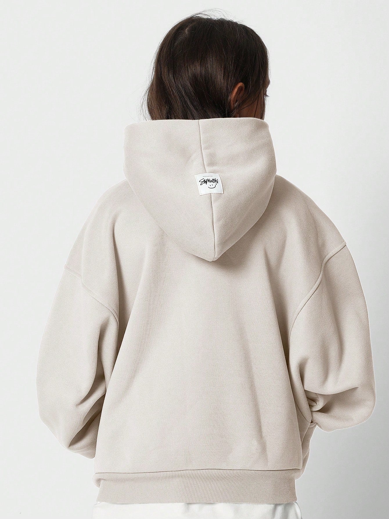 Tween Girls Oversized Fit Overhead Hoodie With Embroidery