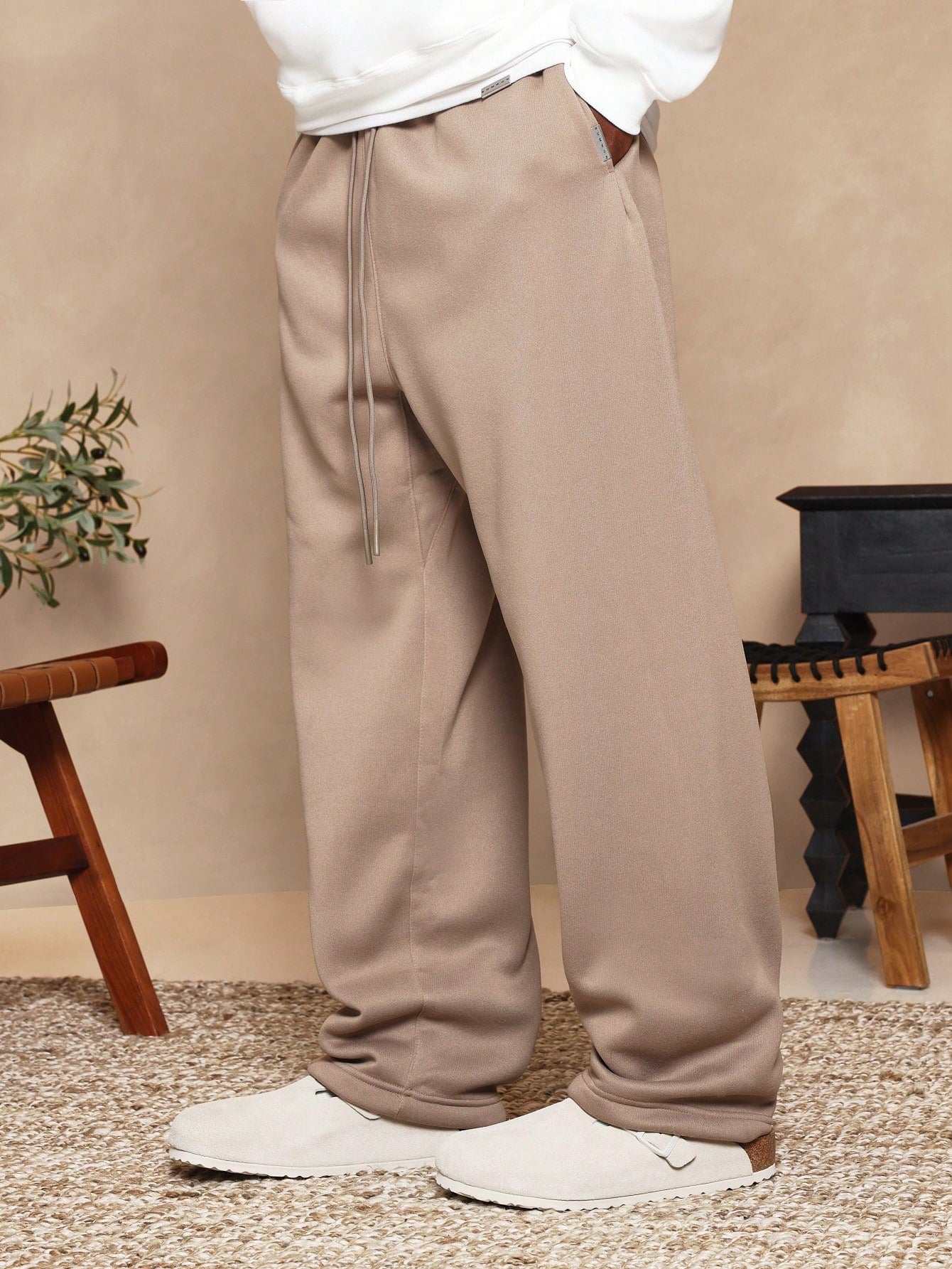 Straight Fit Essential Drop Crotch Jogger