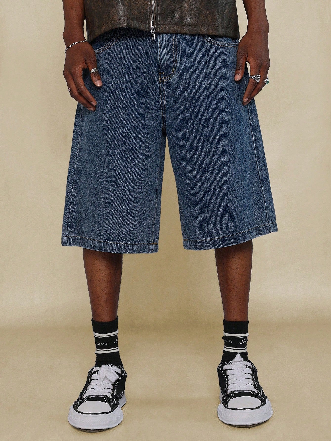 Washed Denim Jort