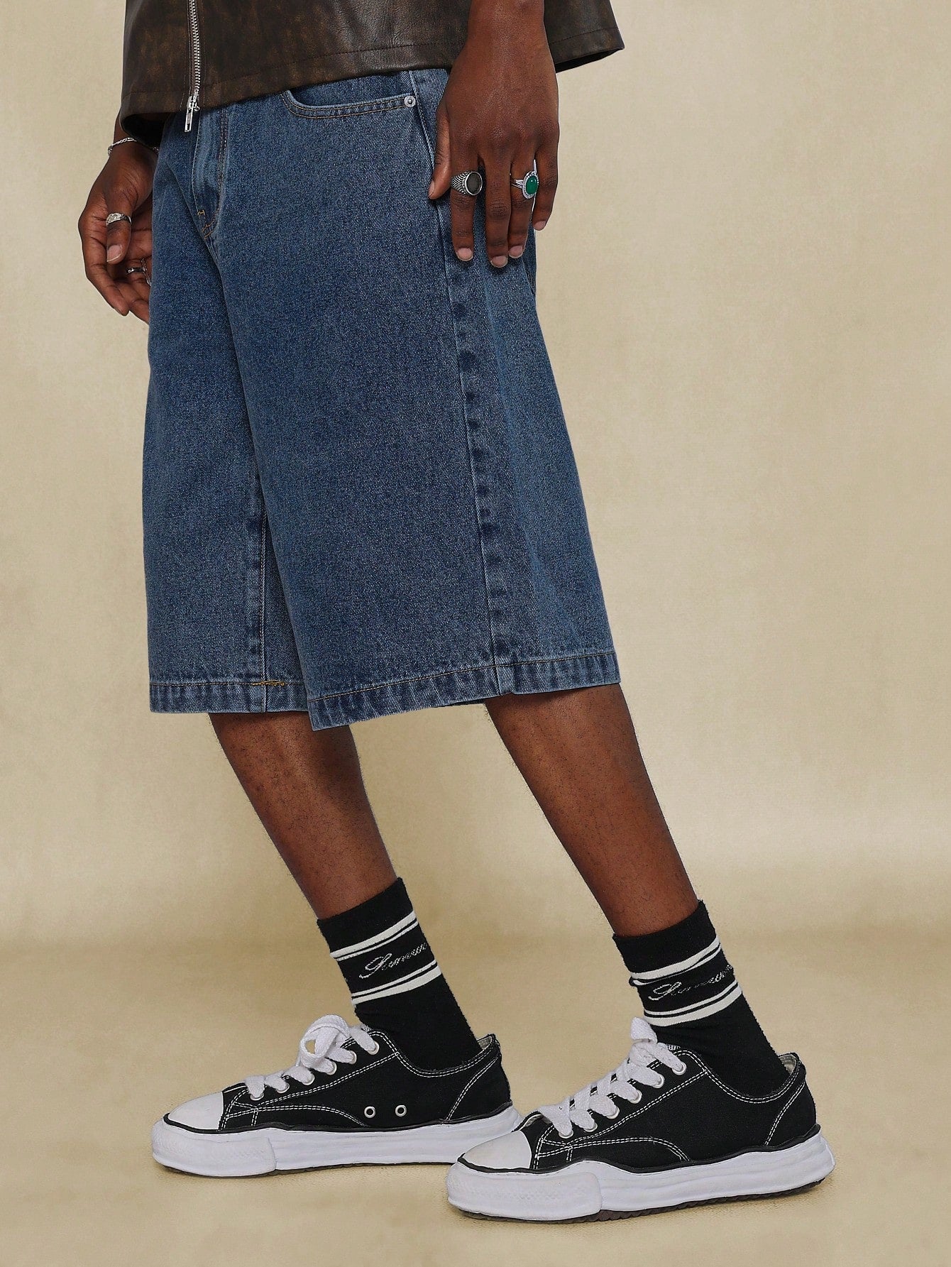 Washed Denim Jort