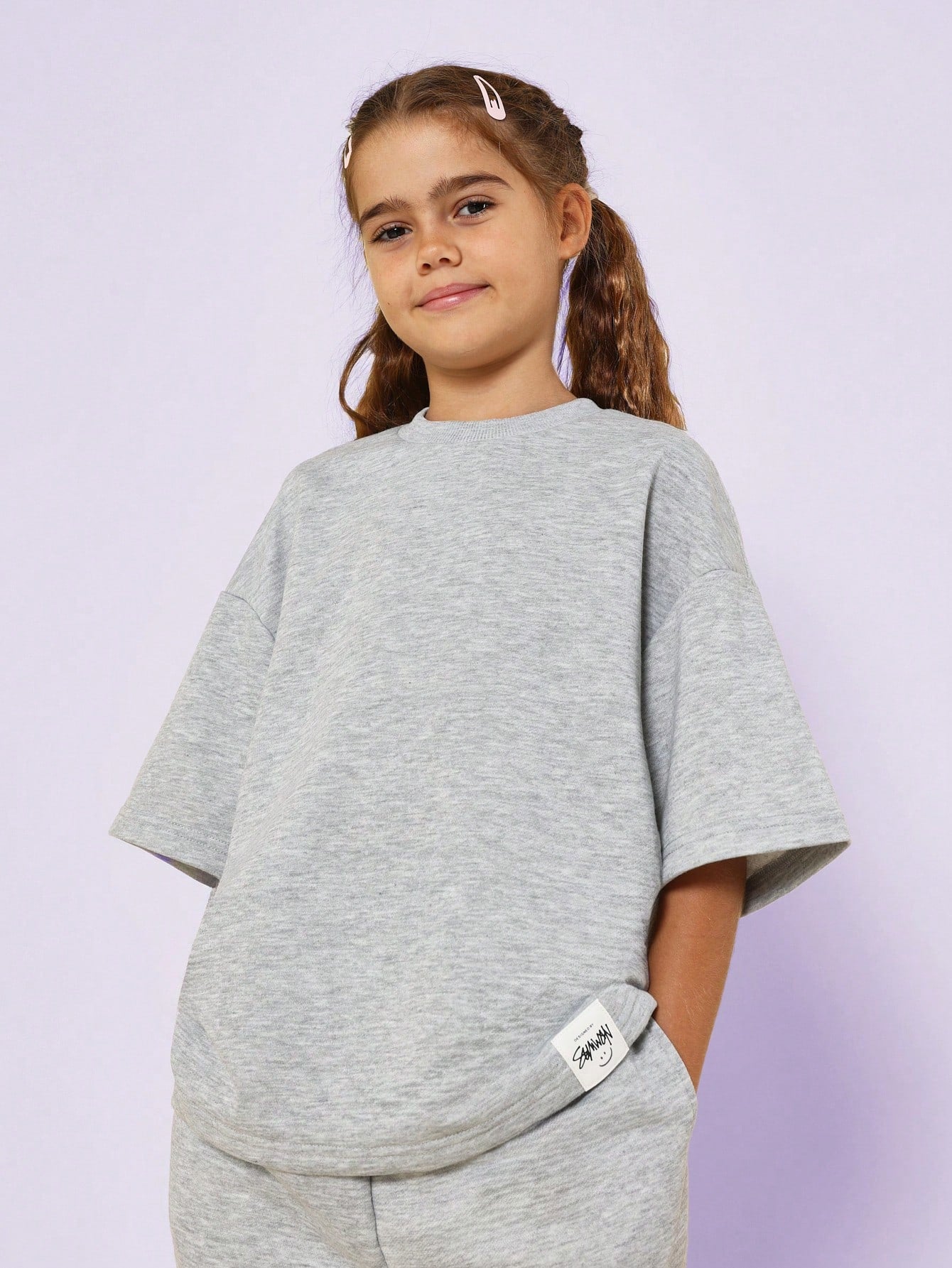 Tween Girls Oversized Fit Tee With Joggers 2 Piece Set