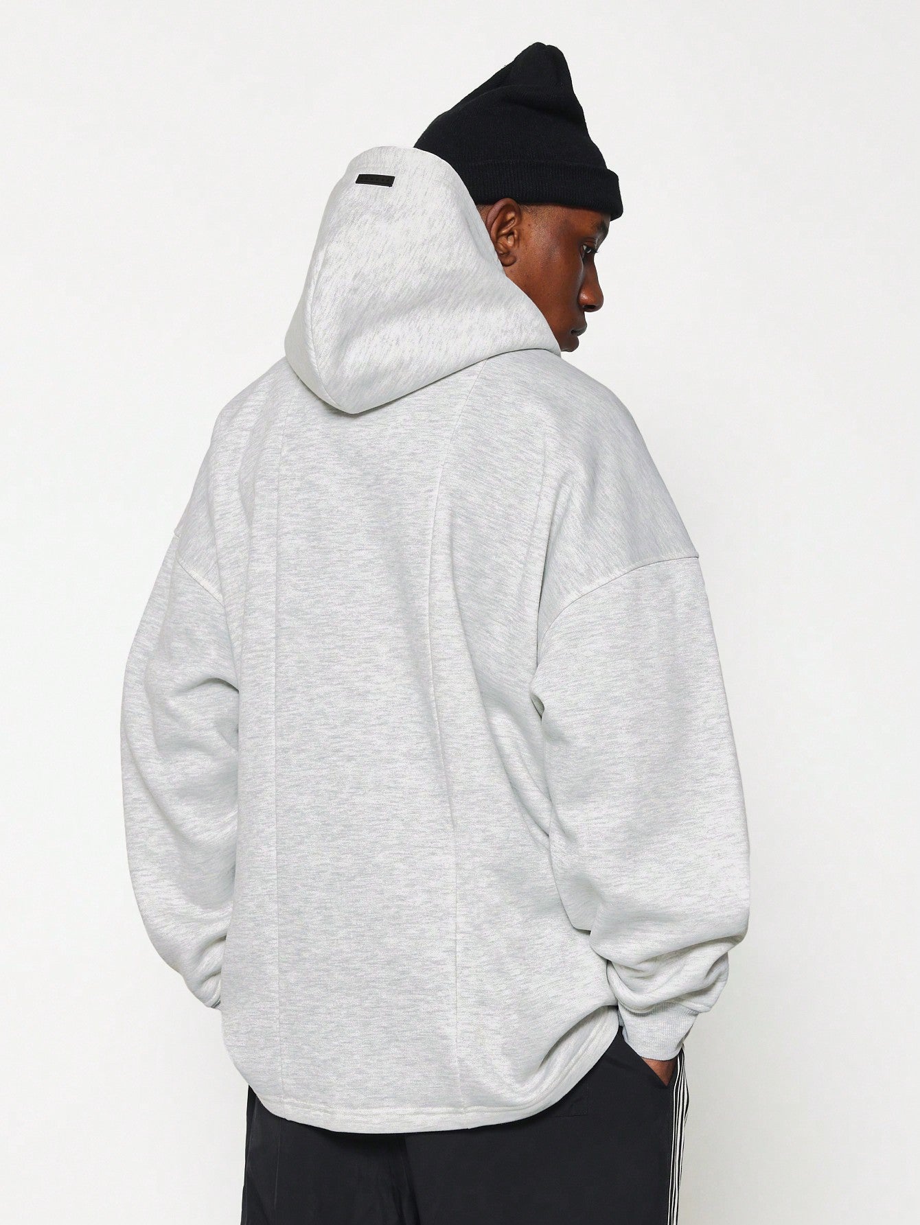 Regular Fit Long Line Zip-Up Hoodie