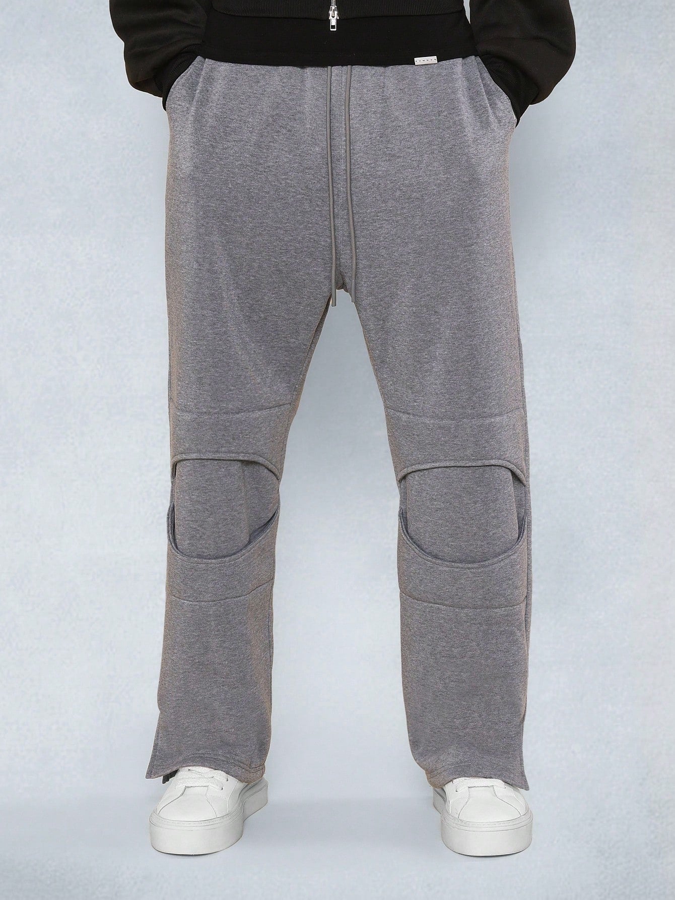 Loose Fit Knee Cutout  Jogger With Split Hem