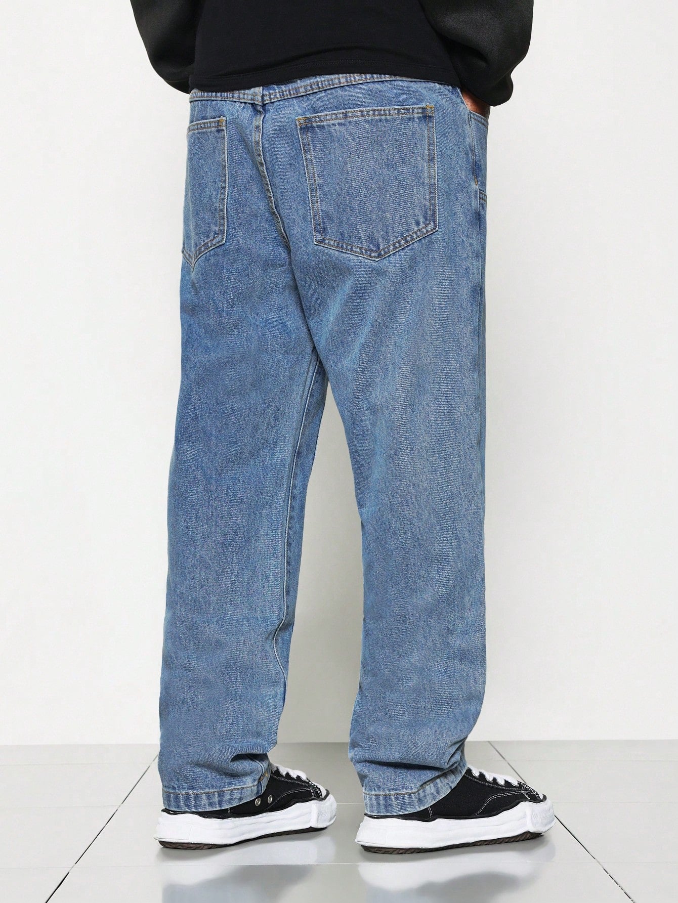 Straight Fit Fixed Waistband Carpenter Jean With Drawcords