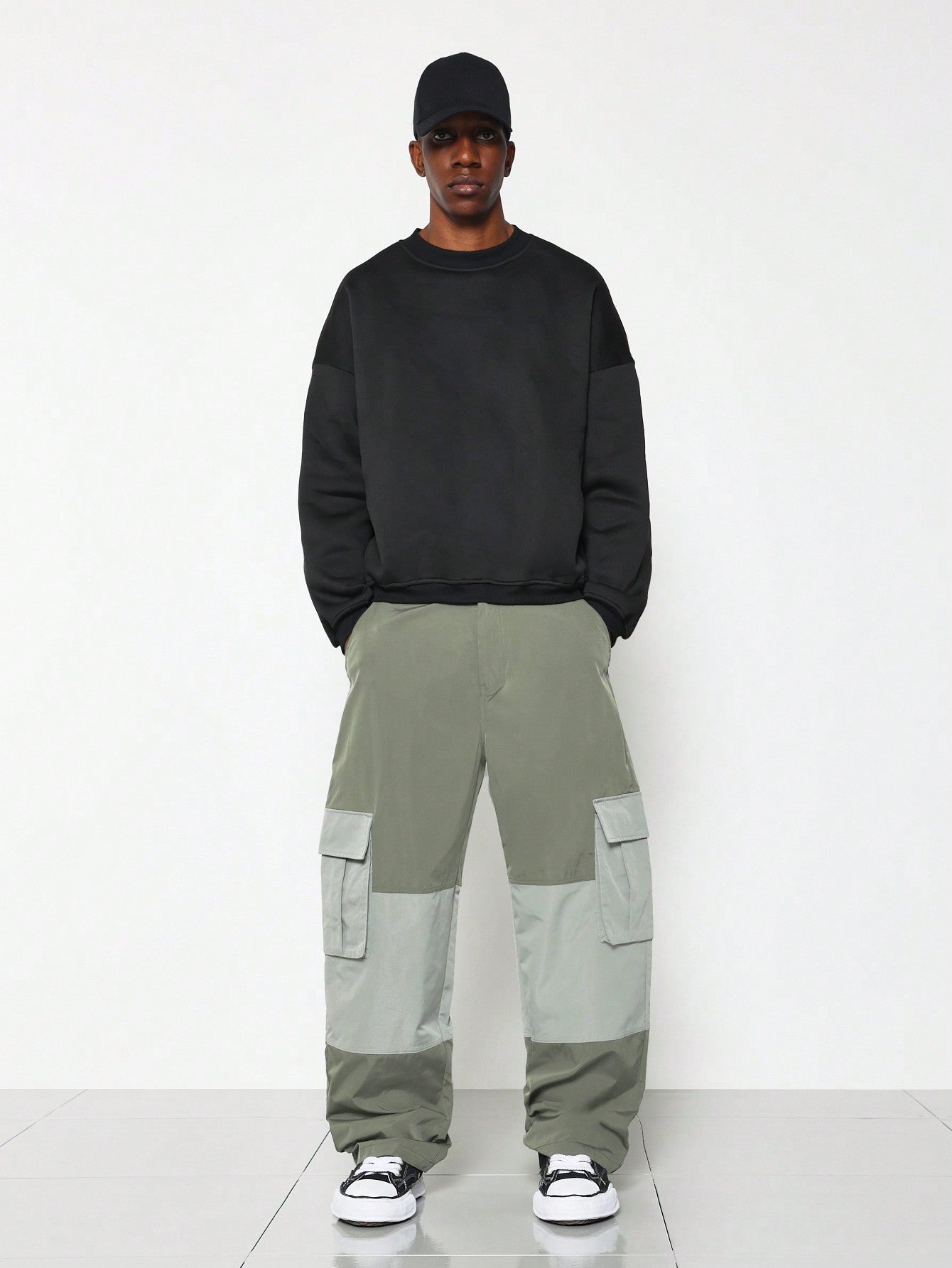 Colour Block Cargo Skater Pant