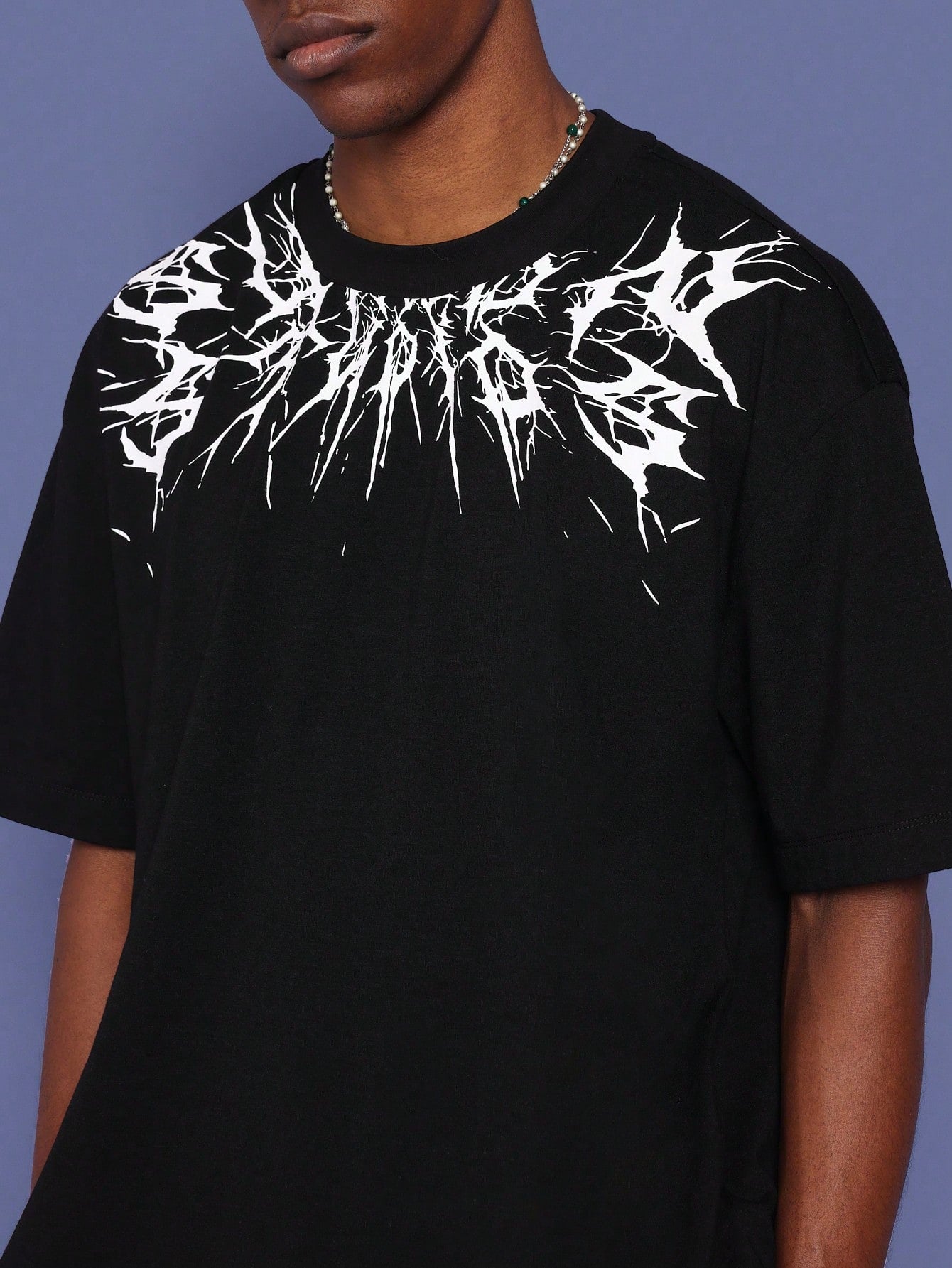 Regular Fit Tee With Gothic Graphic Print