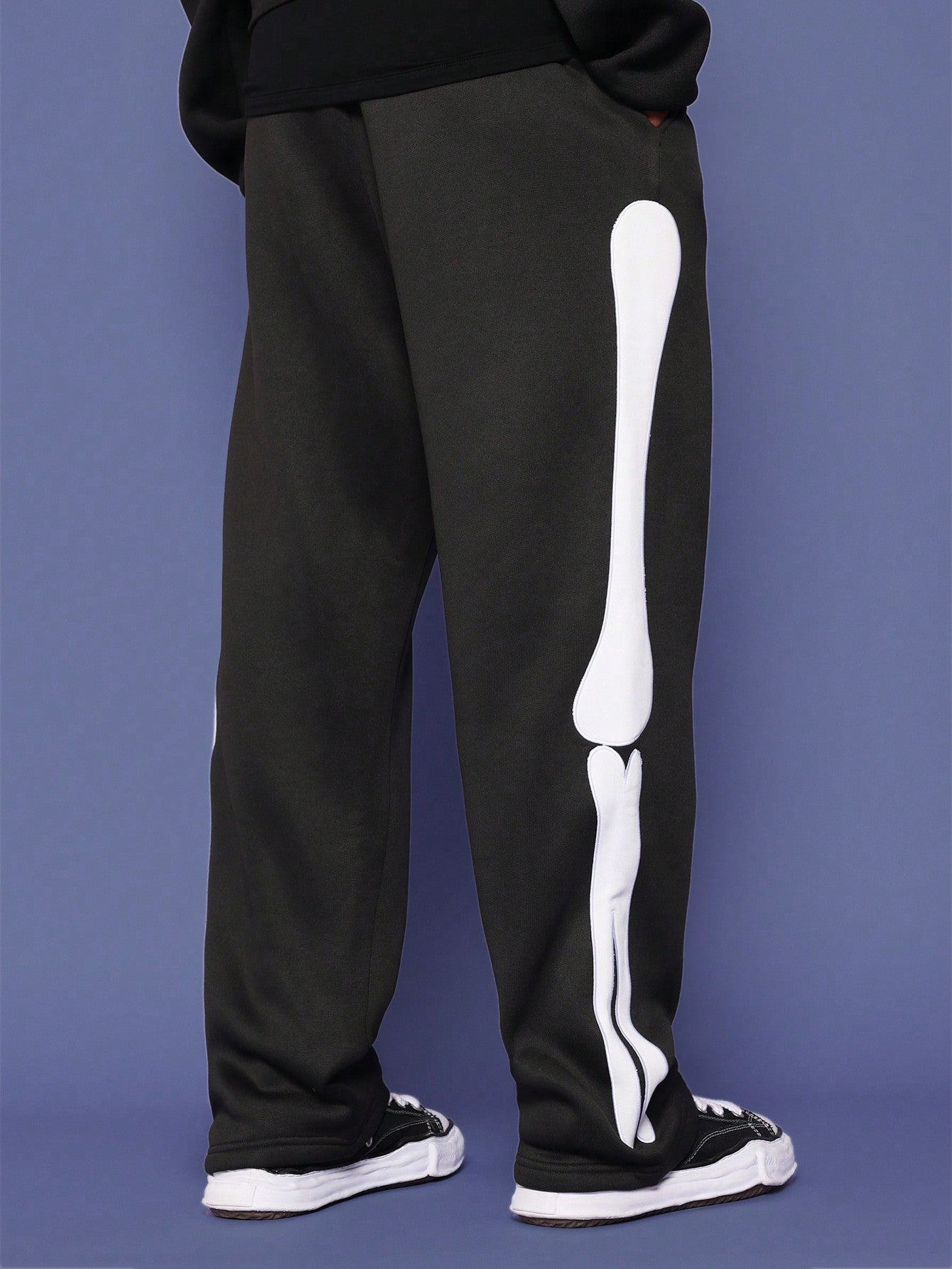 Drop Crotch Jogger With Bone Applique