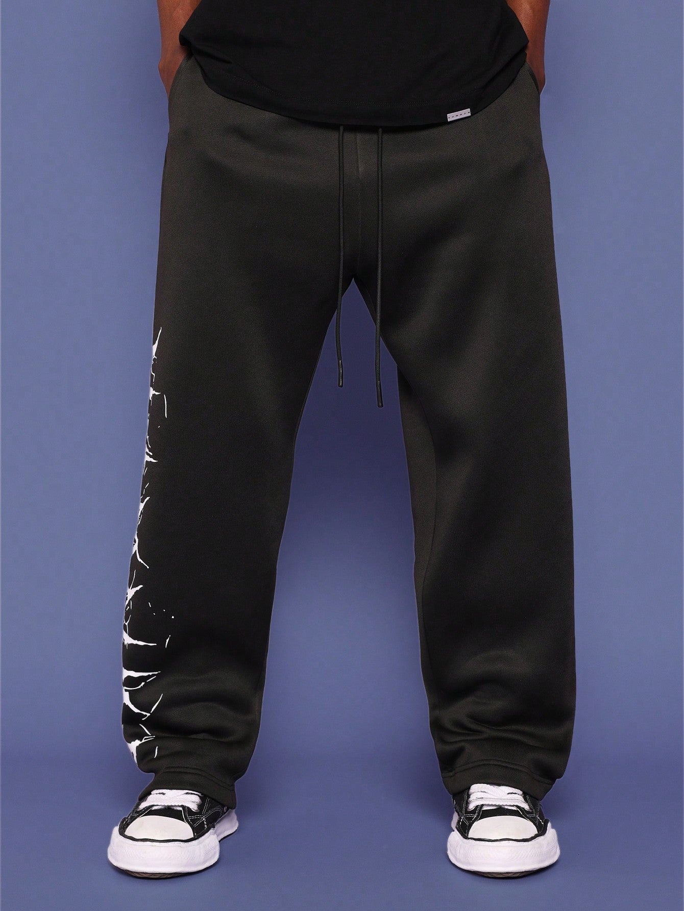 Drop Crotch Jogger With Gothic Graphic Print