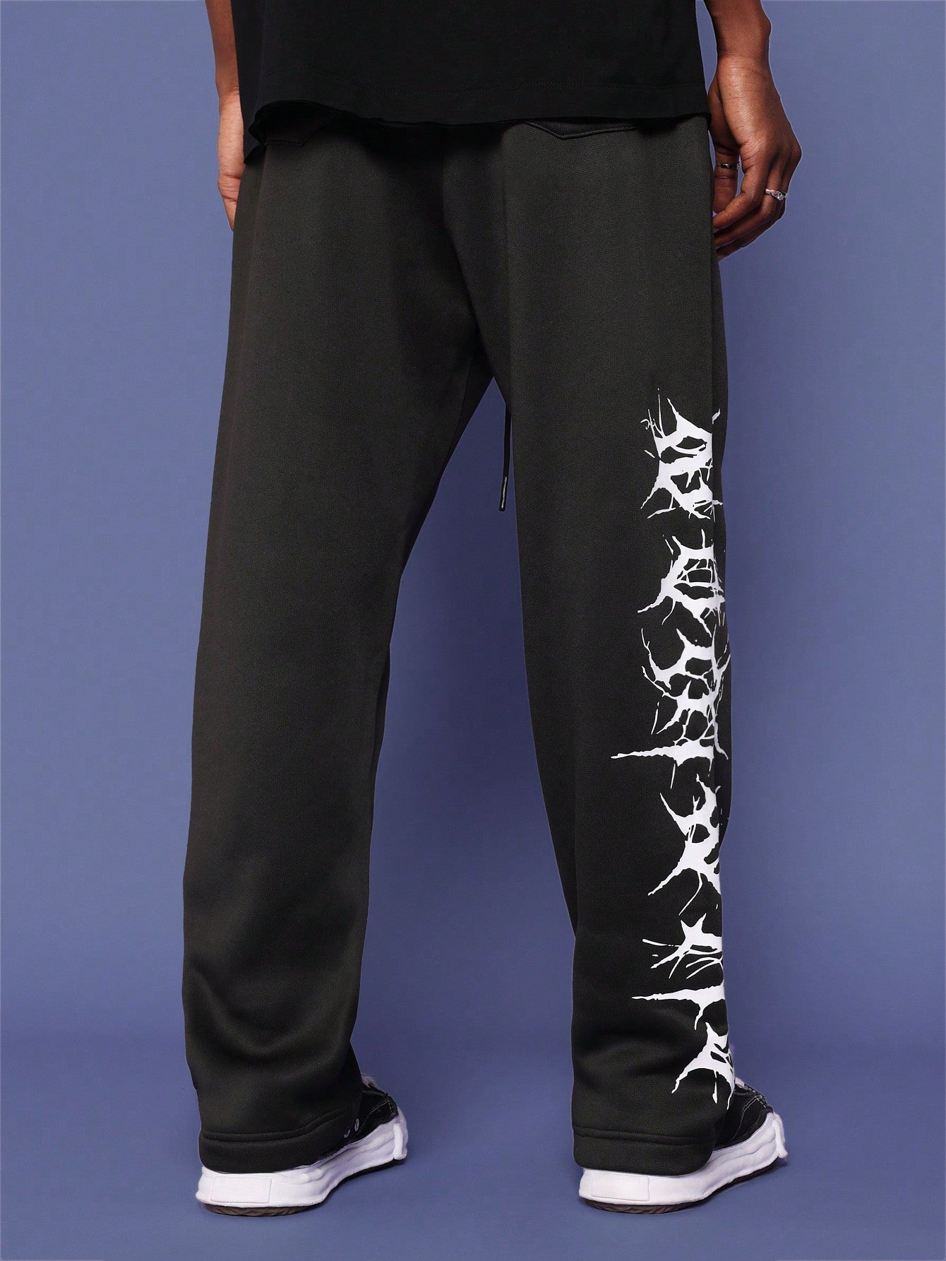 Drop Crotch Jogger With Gothic Graphic Print