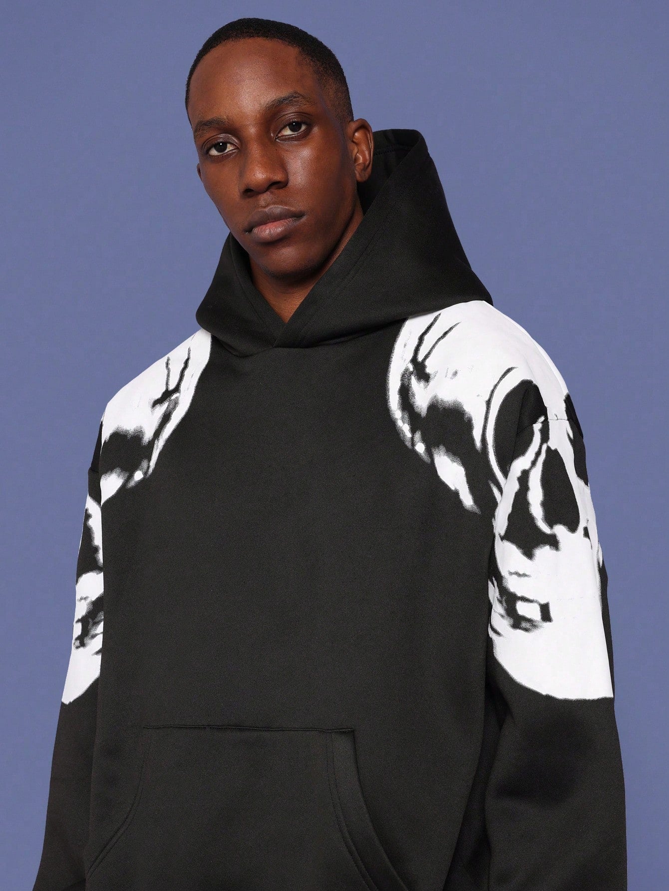 Overhead Hoodie With Skull Graphic Print Halloween