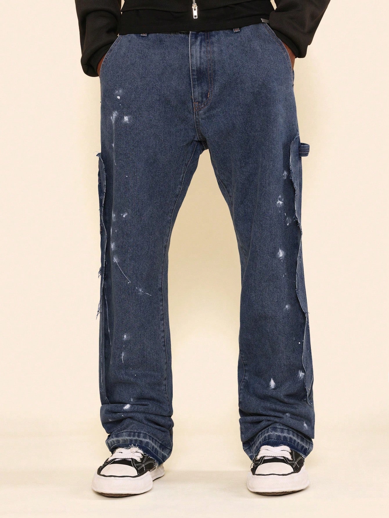 Flare Fit Jean With Splatter Paint And Side Panels