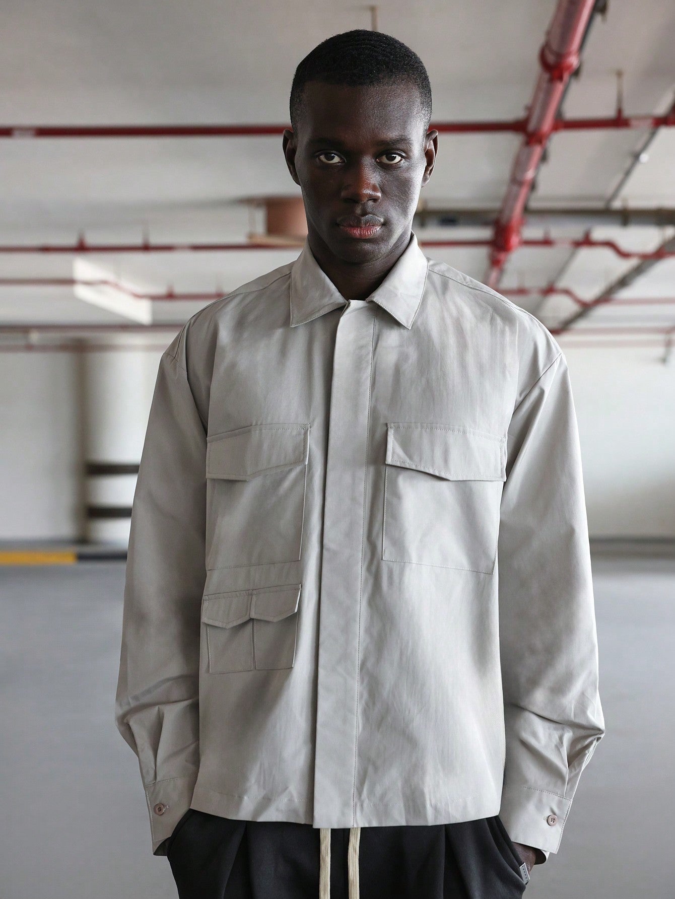 Regular Fit Nylon Utility Shirt