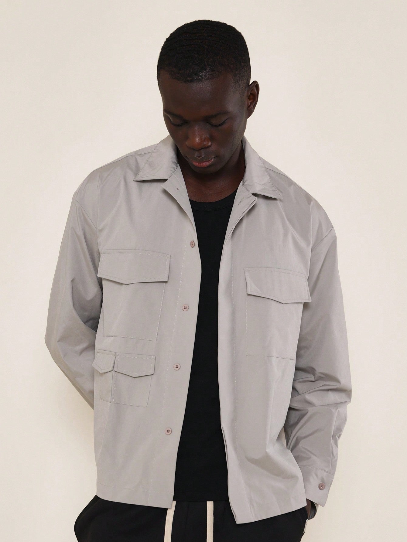 Regular Fit Nylon Utility Shirt