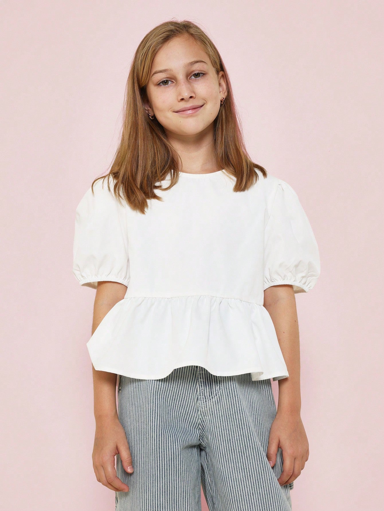 Tween Girls Puffball Blouse