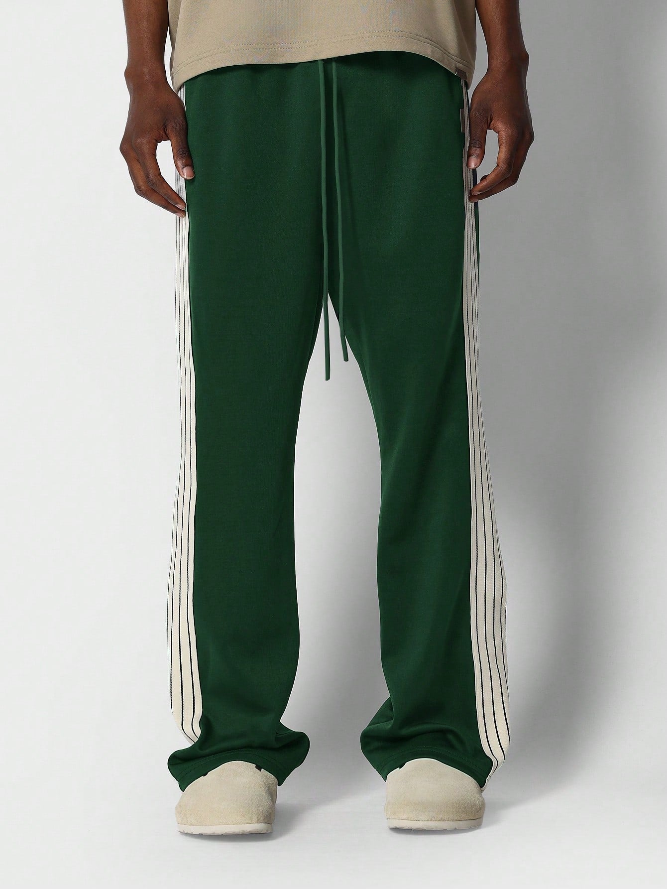 Flare Fit Sweatpants With Side Stripe Tape Panel