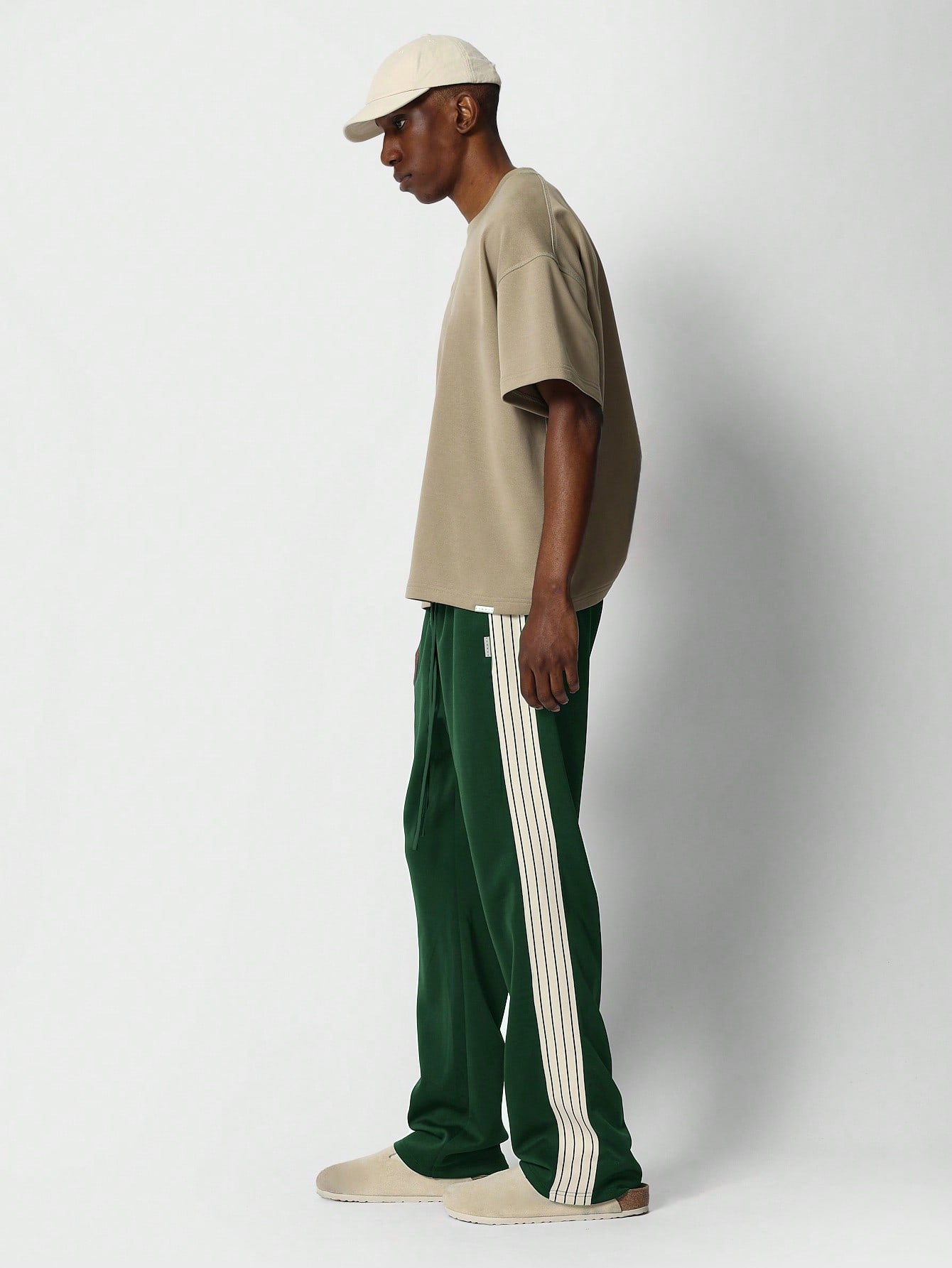 Flare Fit Side Tape Detail Sweatpants With Drawcords