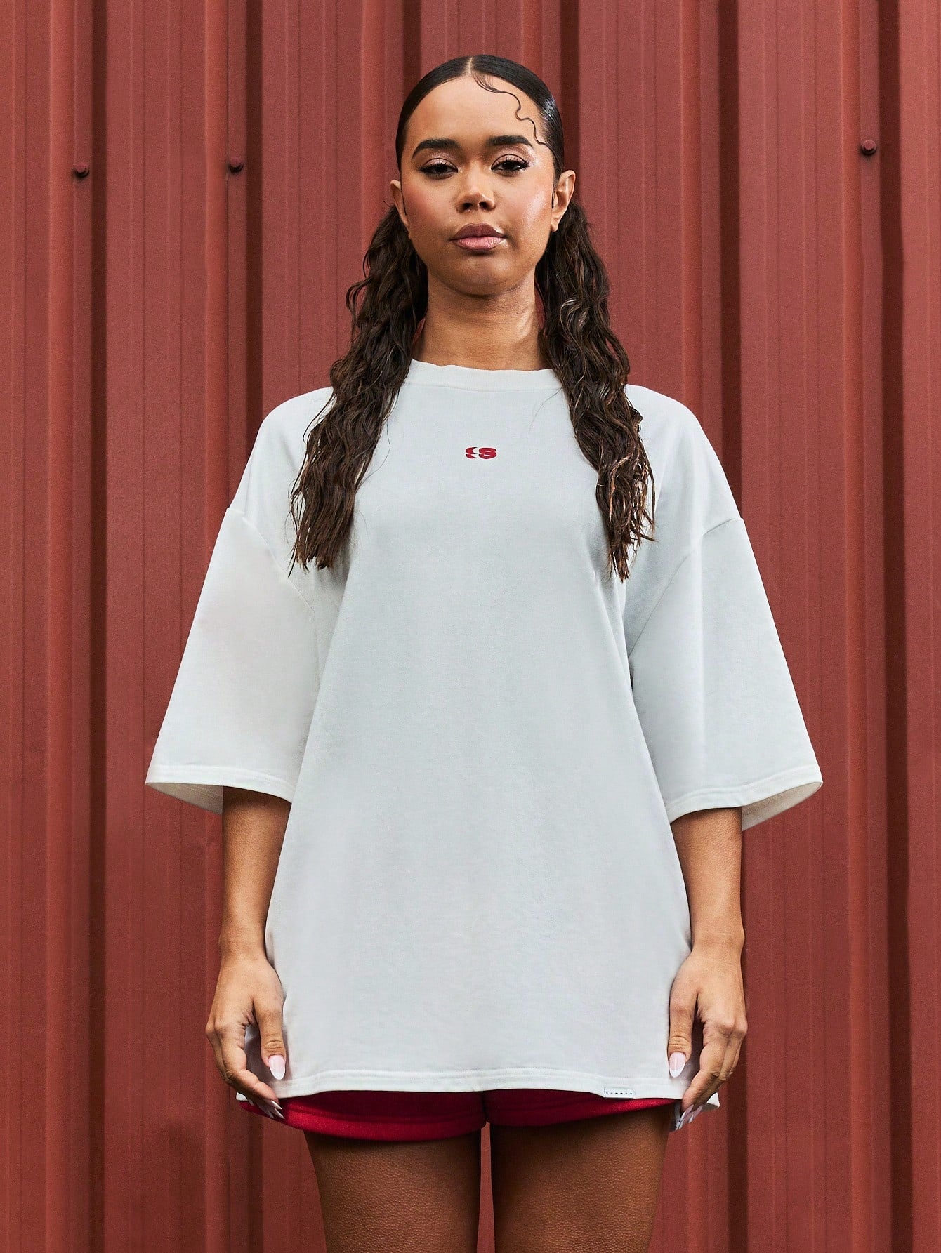 SUMWON WOMEN Oversized Boxy Sleeves Boyfriend Graphic Tee