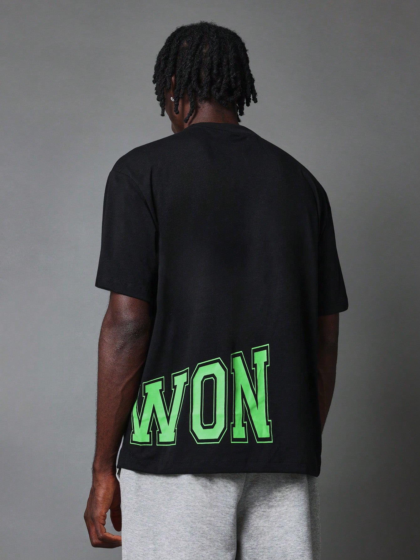 Regular Fit Short Sleeve Tee With Letter Graphic Print