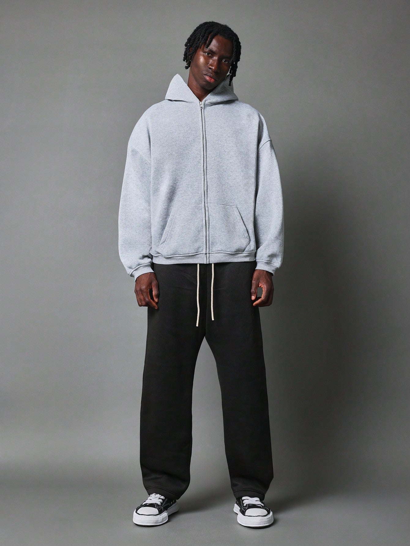 Oversized Fit Essential Zip Through Hoodie